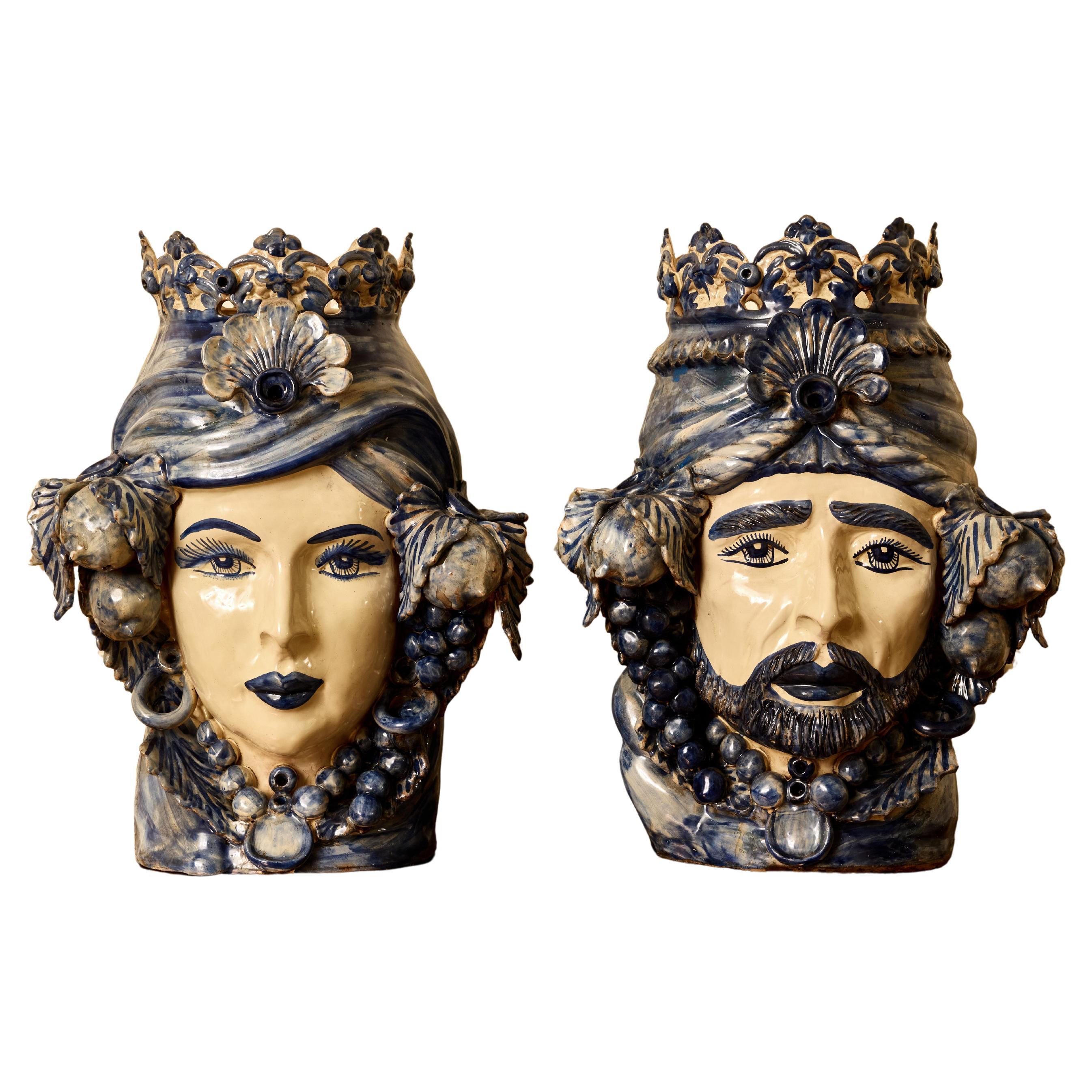 Coppia di vasi "Capri" in ceramica, anni '80