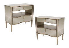 Pair Of Caracole 'It's A Small Wonder" Mirrored Nightstands