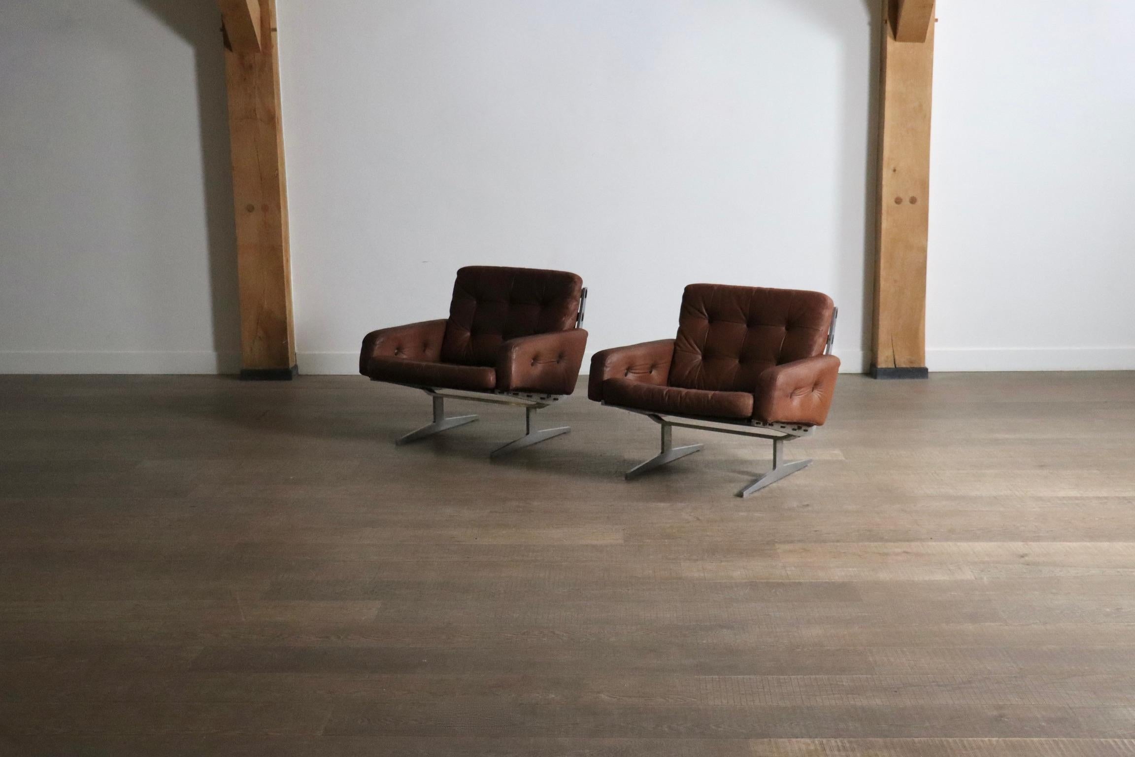 Milieu du XXe siècle Paire de chaises longues Caravelle par Paul Leidersdorff, Danemark 1965 en vente