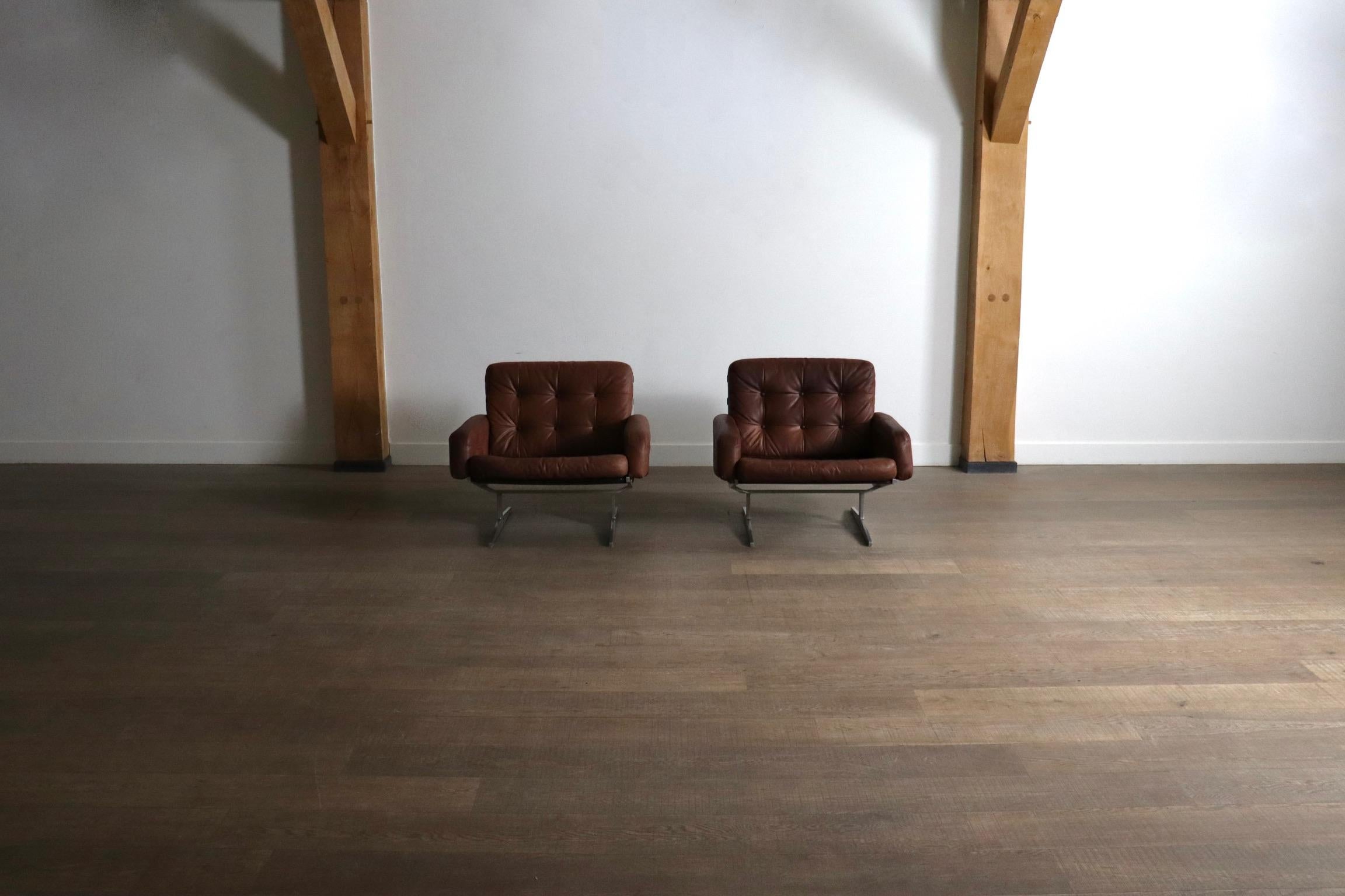 Aluminium Paire de chaises longues Caravelle par Paul Leidersdorff, Danemark 1965 en vente