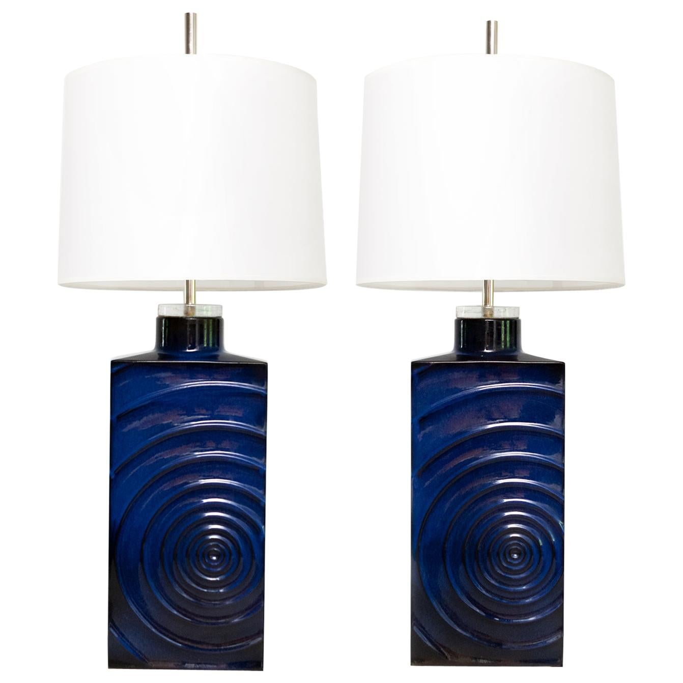 Pair of Cari Zalloni  "Zyklon" Mid-century Modern lamps for Steuler