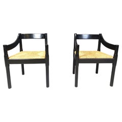 Pair of Carimate armchairs by Vico Magistretti, 1960s