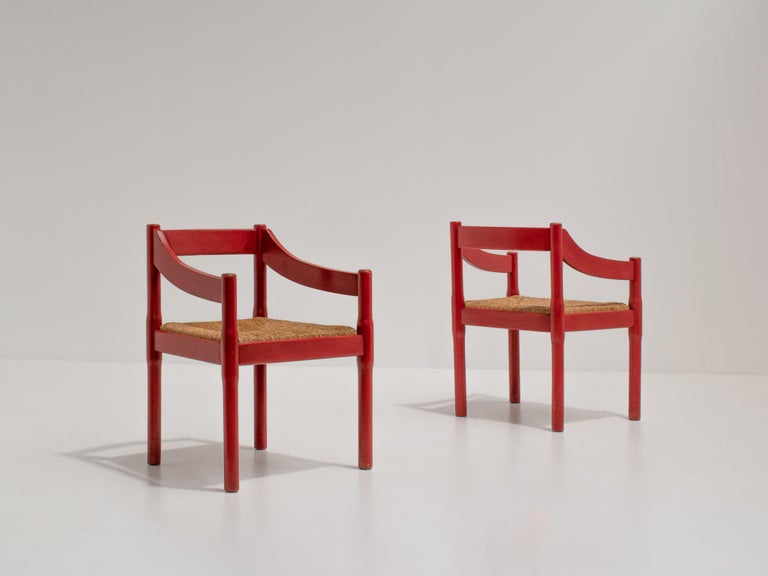 Pair of Carimate Chairs by Vico Magistretti for Cassina, 1960s In Good Condition In Antwerp, BE