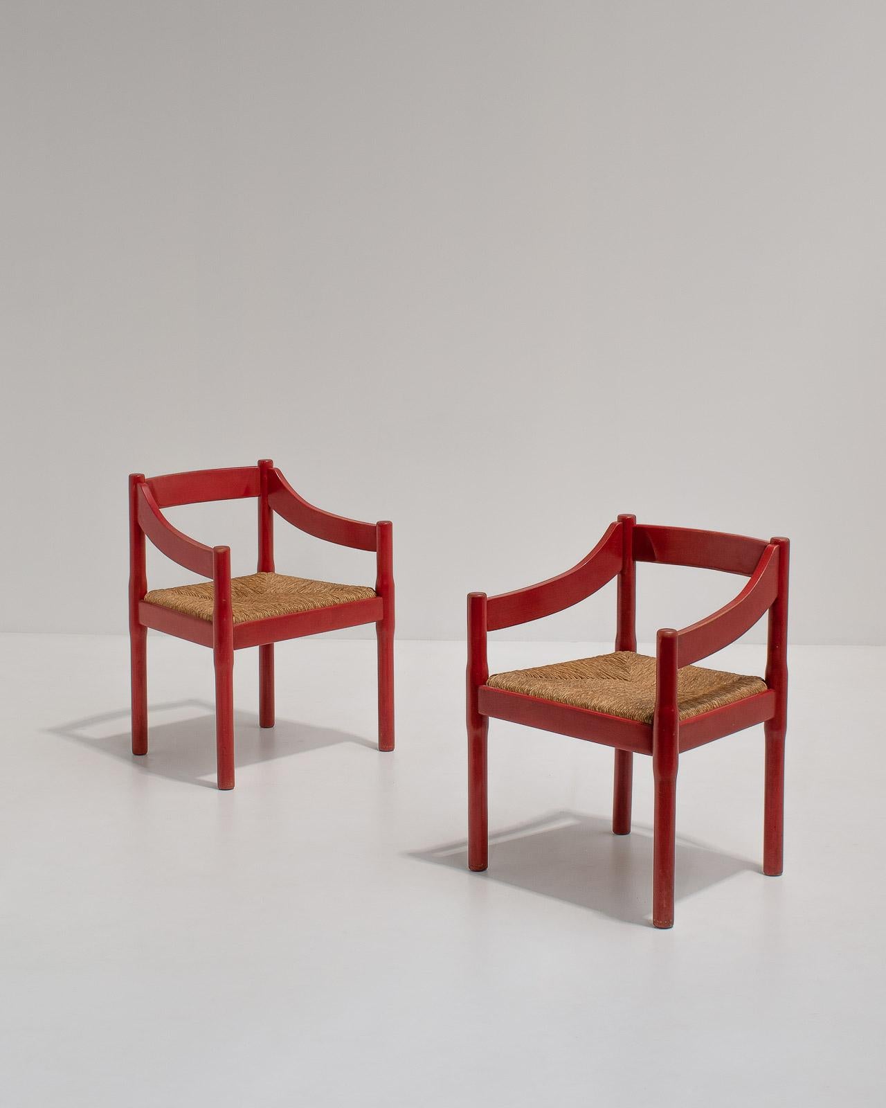 Pair of Carimate Chairs by Vico Magistretti for Cassina, 1960s In Good Condition In Antwerp, BE