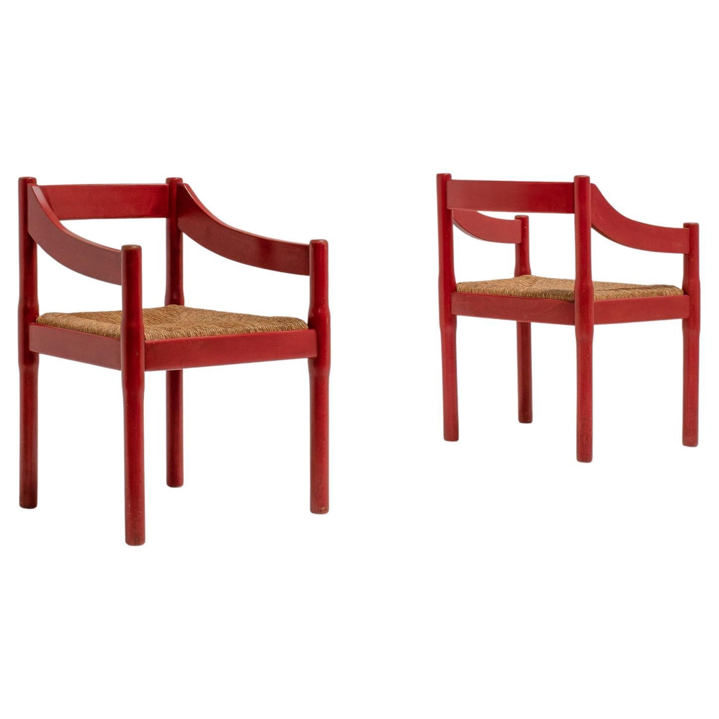 Pair of Carimate Chairs by Vico Magistretti for Cassina, 1960s