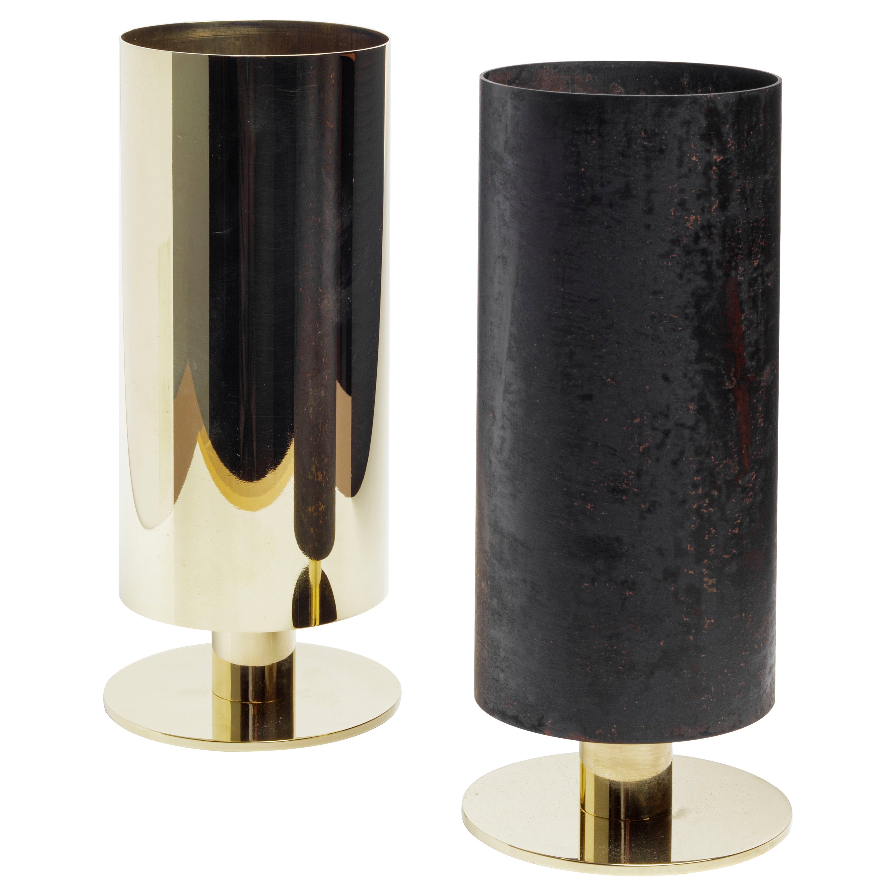 Pair of Carl Auböck #7247 Vases, Austria For Sale