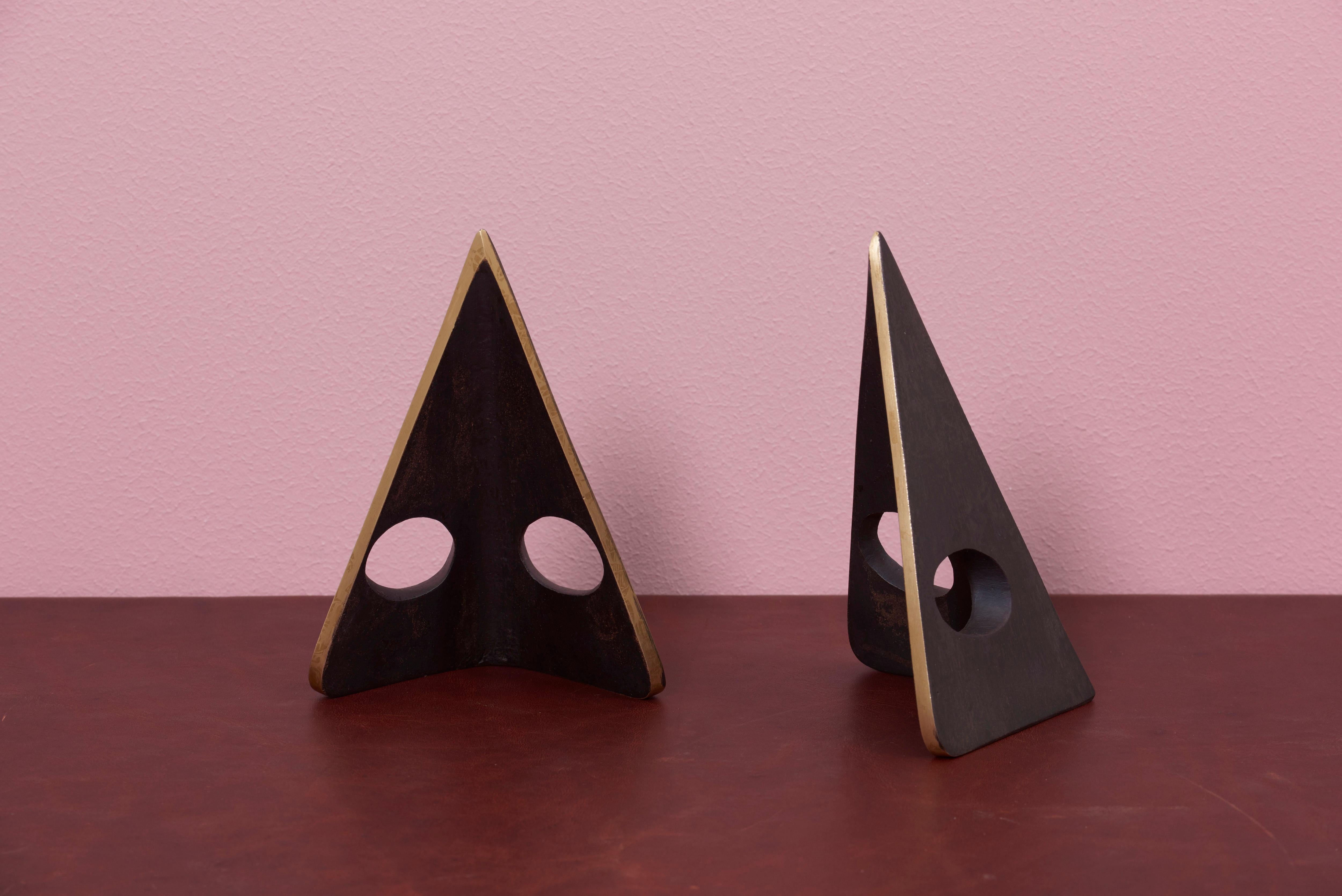 Pair of Carl Auböck Bookends #4100 in a Patina and Polish Brass Mix For Sale 5