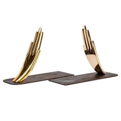 Pair of Carl Auböck Model #1928 'Hands' Brass Bookends