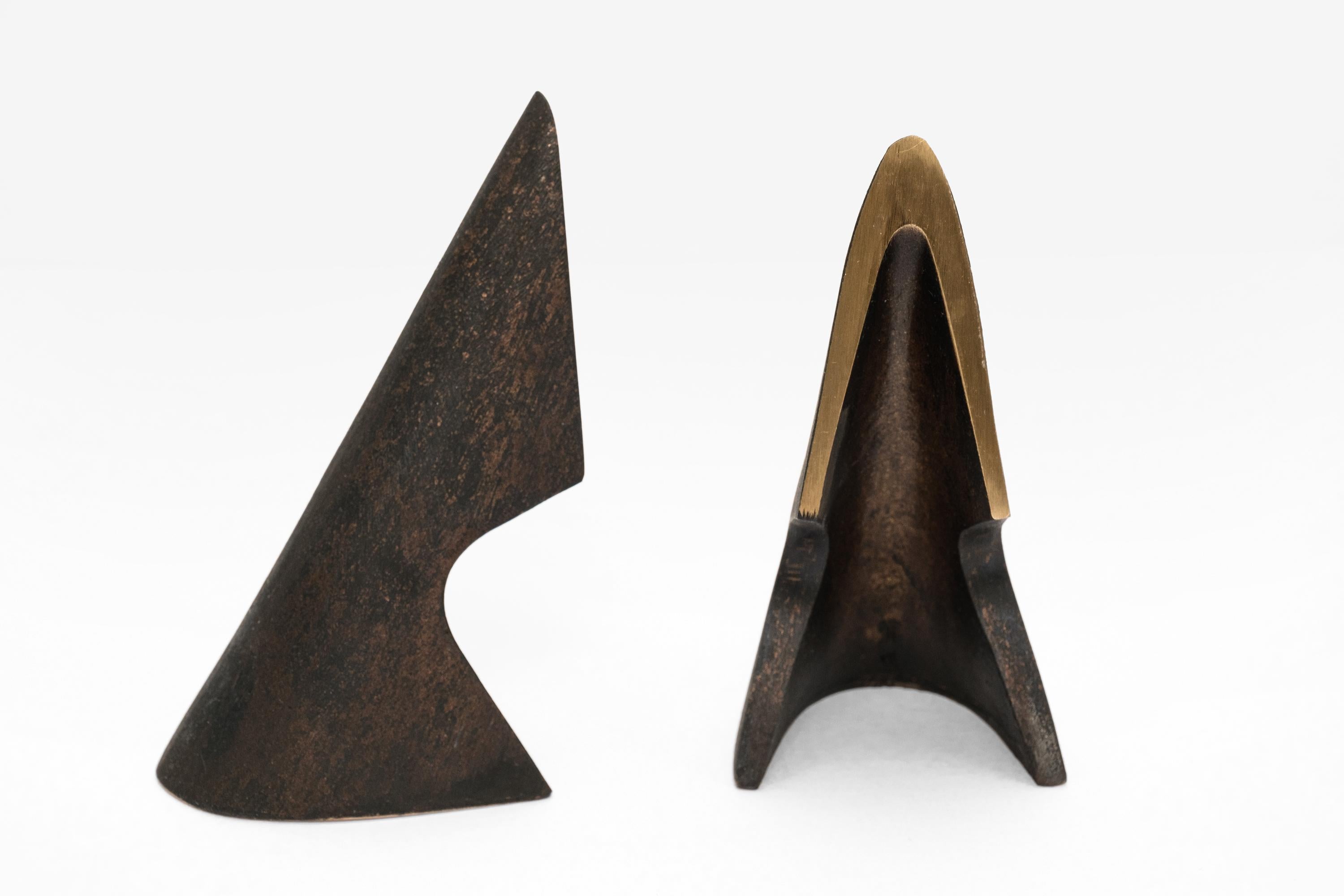 Pair of Carl Auböck Model #4099 Patinated Brass Bookends For Sale 7