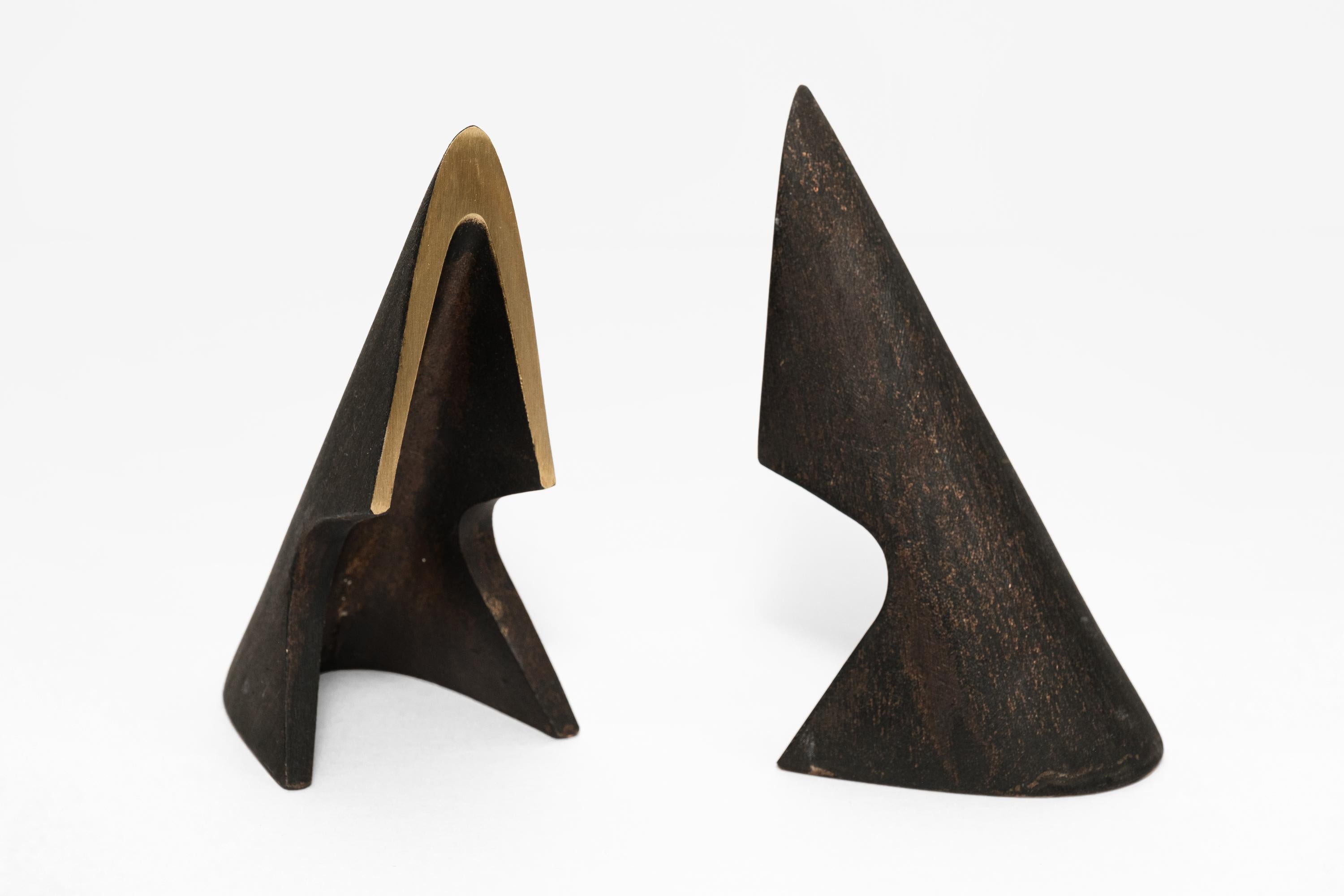 Pair of Carl Auböck Model #4099 Patinated Brass Bookends For Sale 10