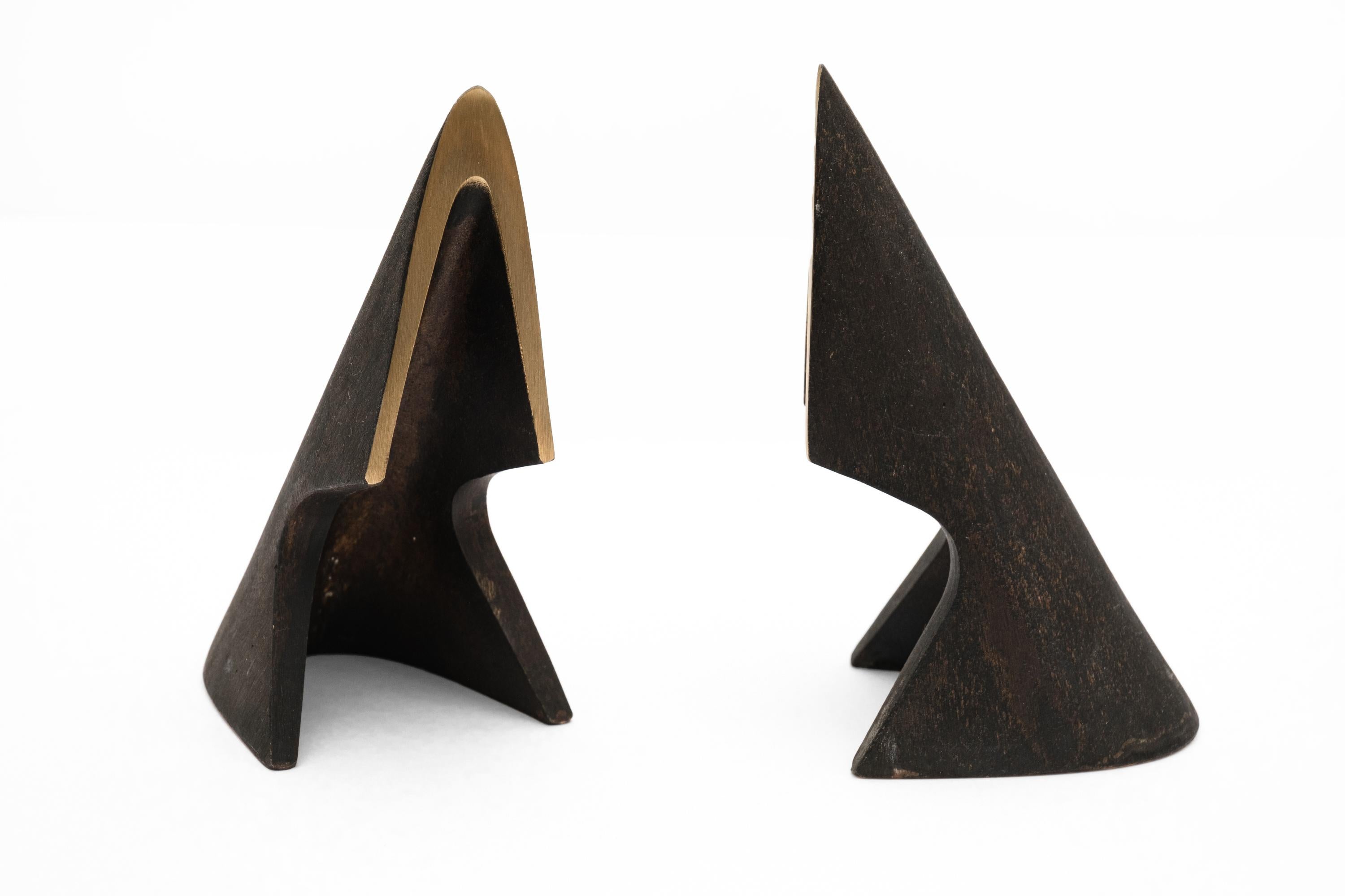 Pair of Carl Auböck Model #4099 Patinated Brass Bookends For Sale 11