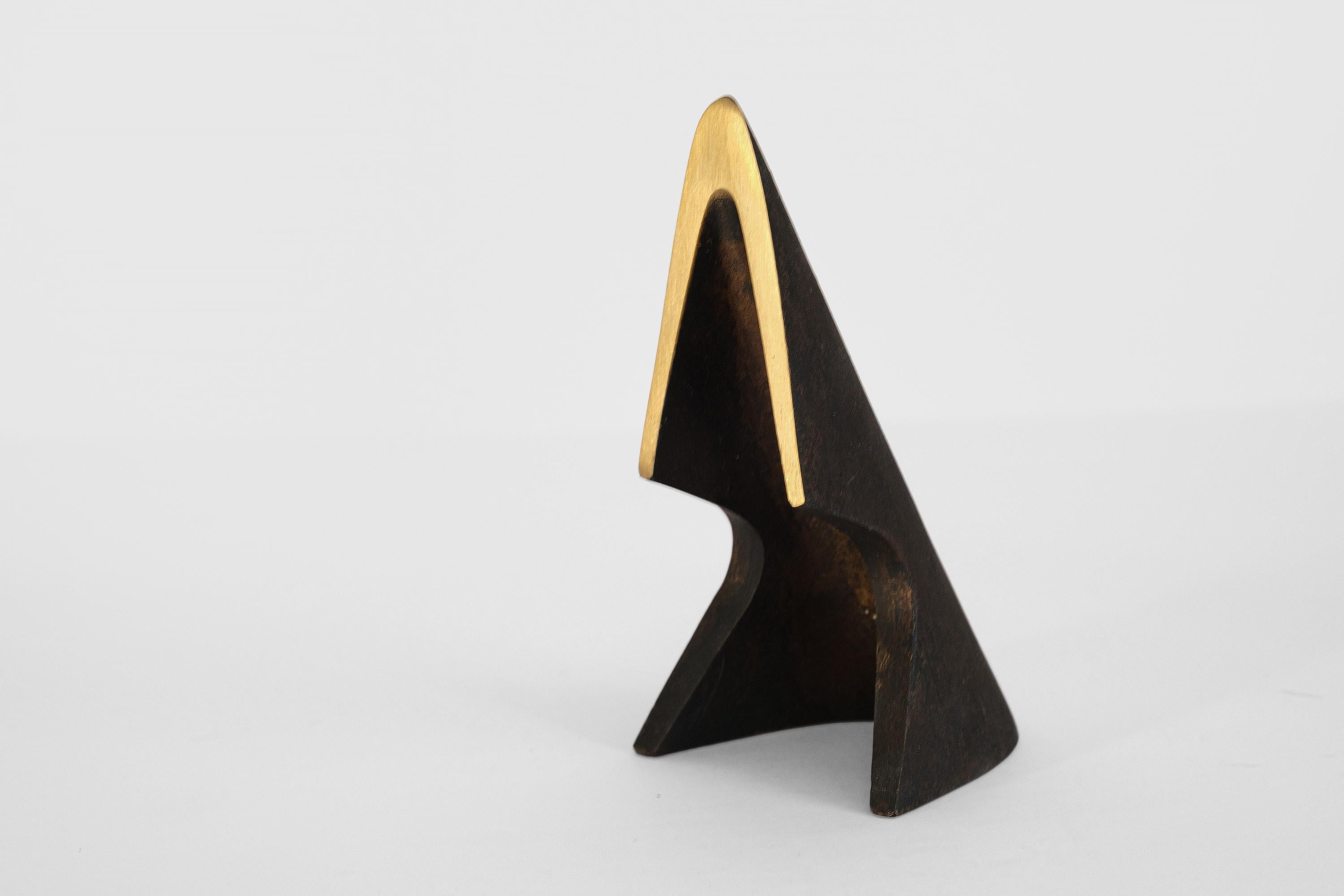 Contemporary Pair of Carl Auböck Model #4099 Patinated Brass Bookends For Sale