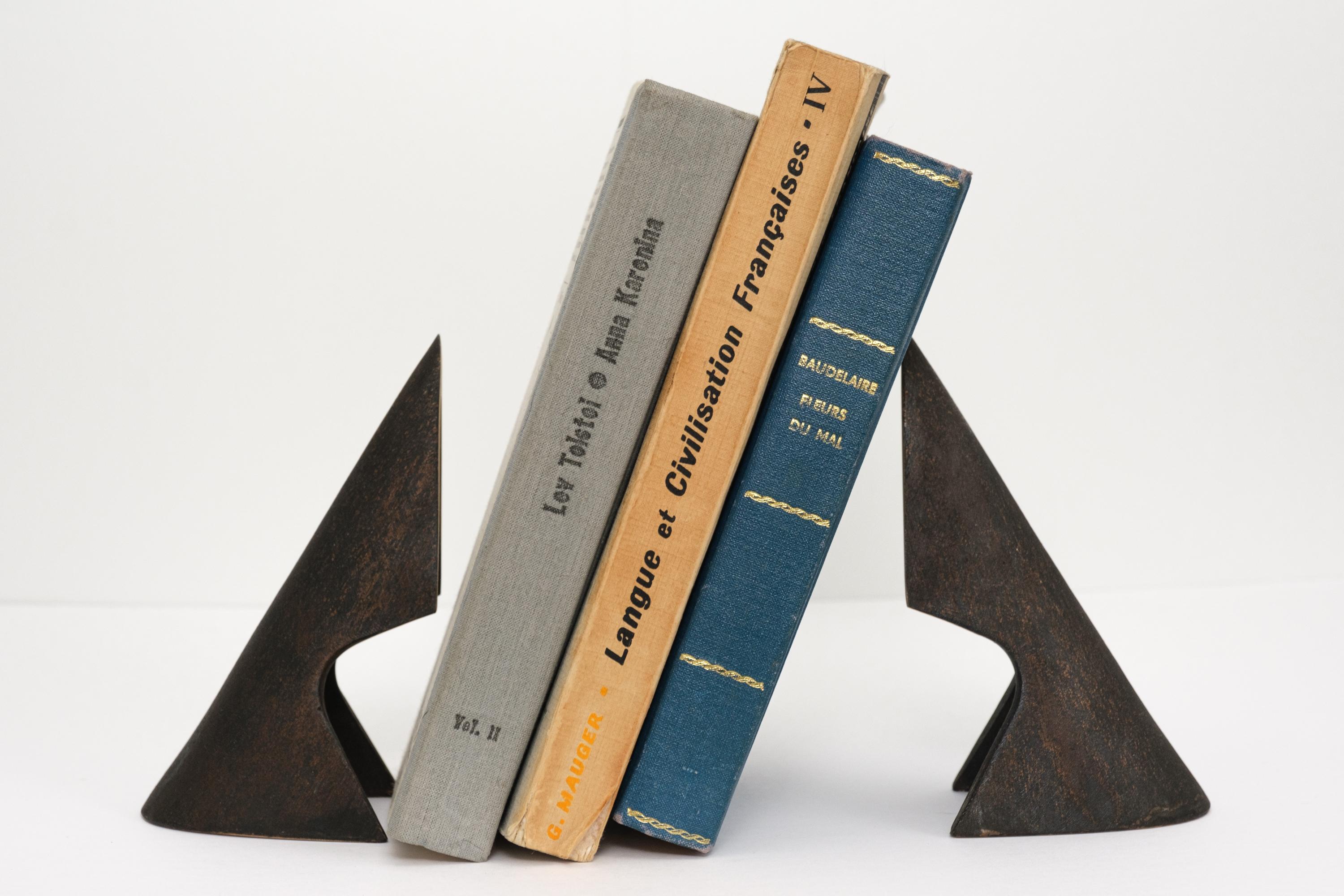 Pair of Carl Auböck Model #4099 Patinated Brass Bookends For Sale 1