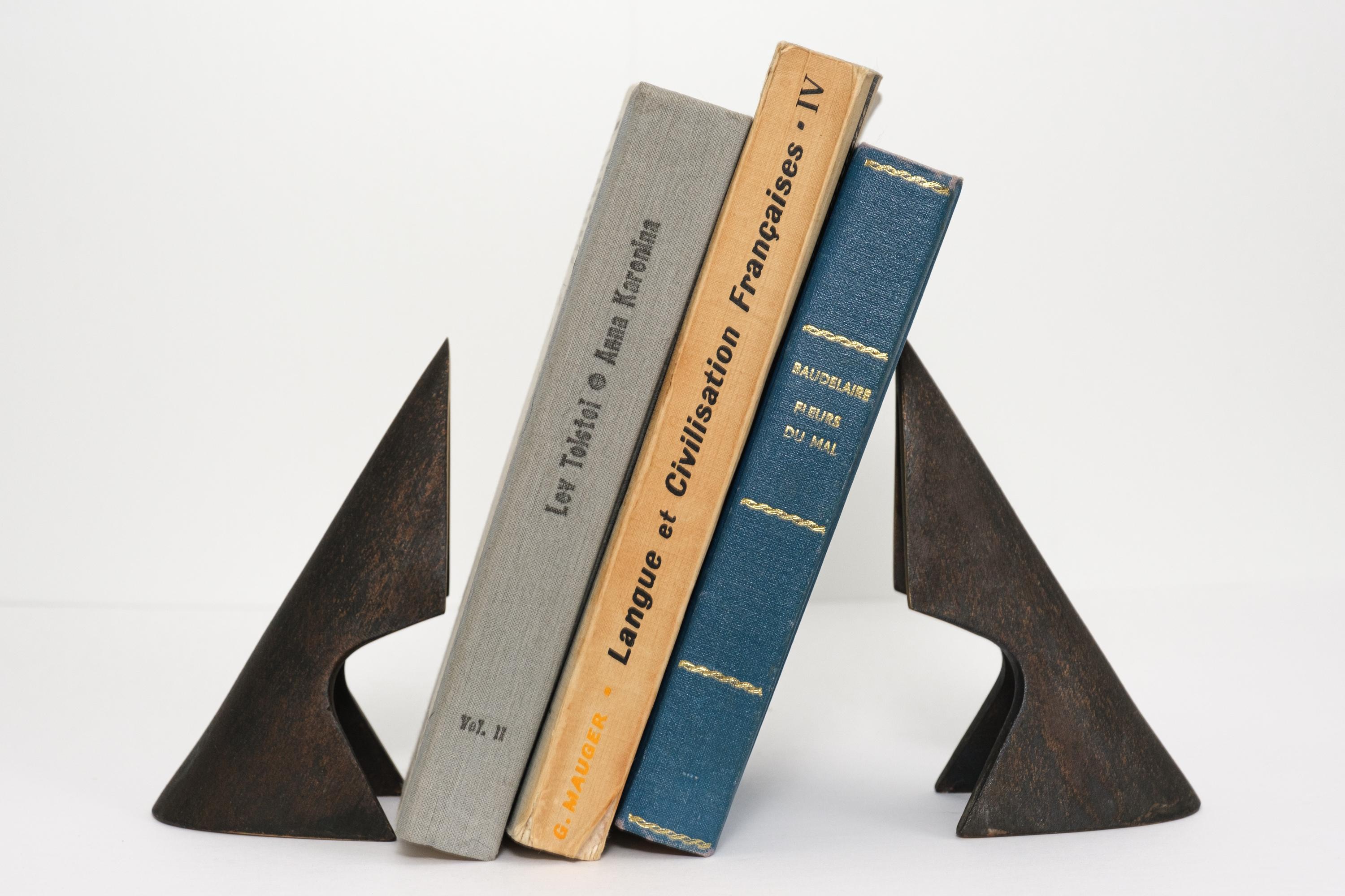 Pair of Carl Auböck Model #4099 Patinated Brass Bookends For Sale 2