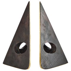 Pair of Carl Auböck Model #4100 Patinated Brass Bookends