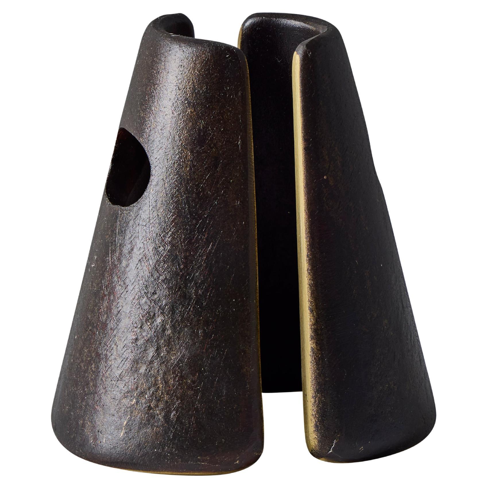 Pair of Carl Auböck Model #4843 Patinated Brass Bookends