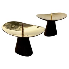 Pair of Carl Auböck Patinated Brass Candle Holders