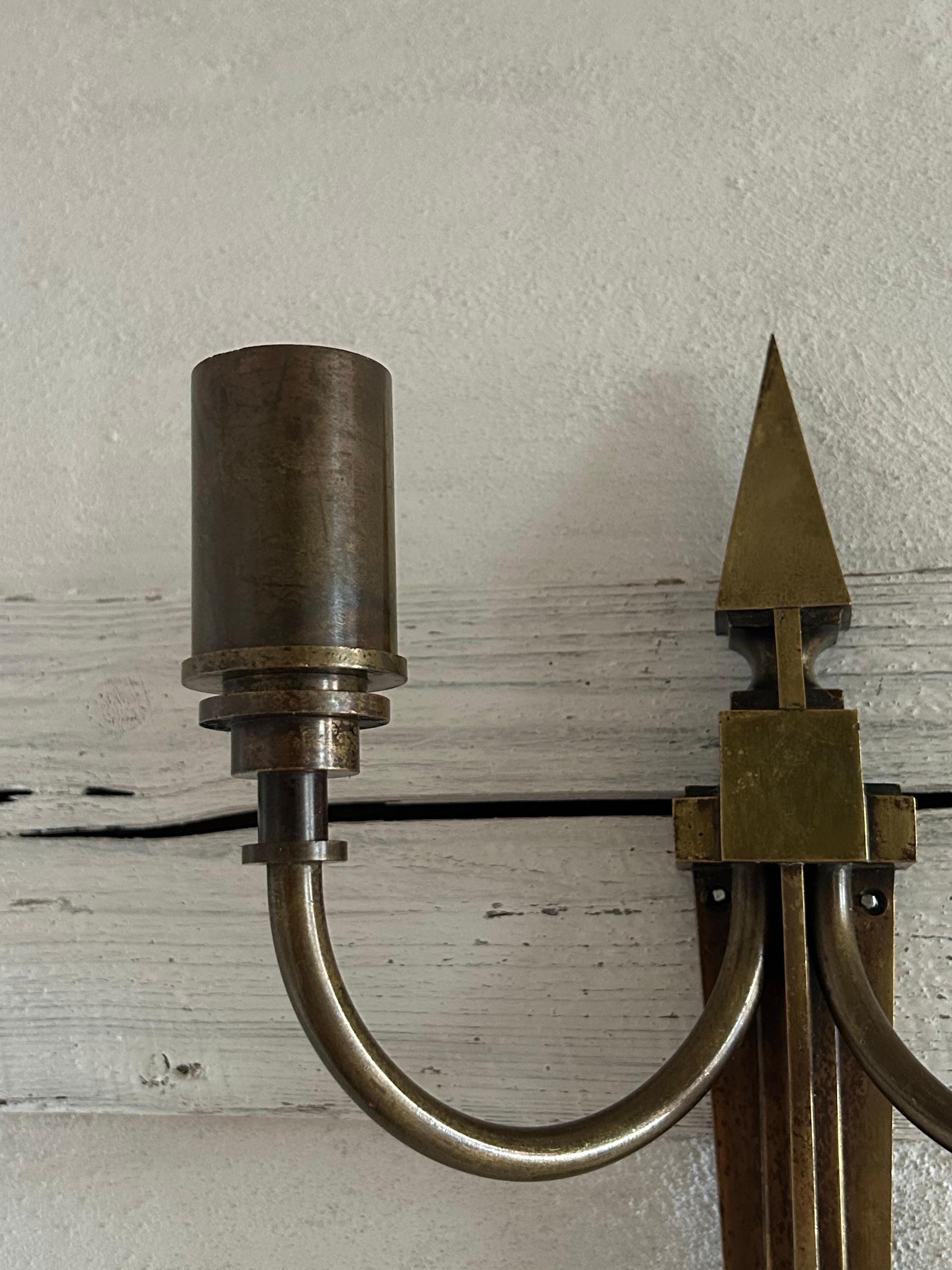 Pair of Carl Brummer Wall Lamps for the Royal Yacht Dannebrog, Denmark, c. 1913 In Good Condition For Sale In Valby, 84