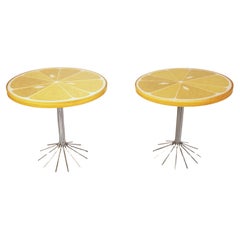 Coppia di tavoli da cocktail a fette di agrumi di Carl Chaffee
