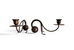Pair of Carl Deffner Jugendstil Copper Candlesticks, Germany, circa 1910