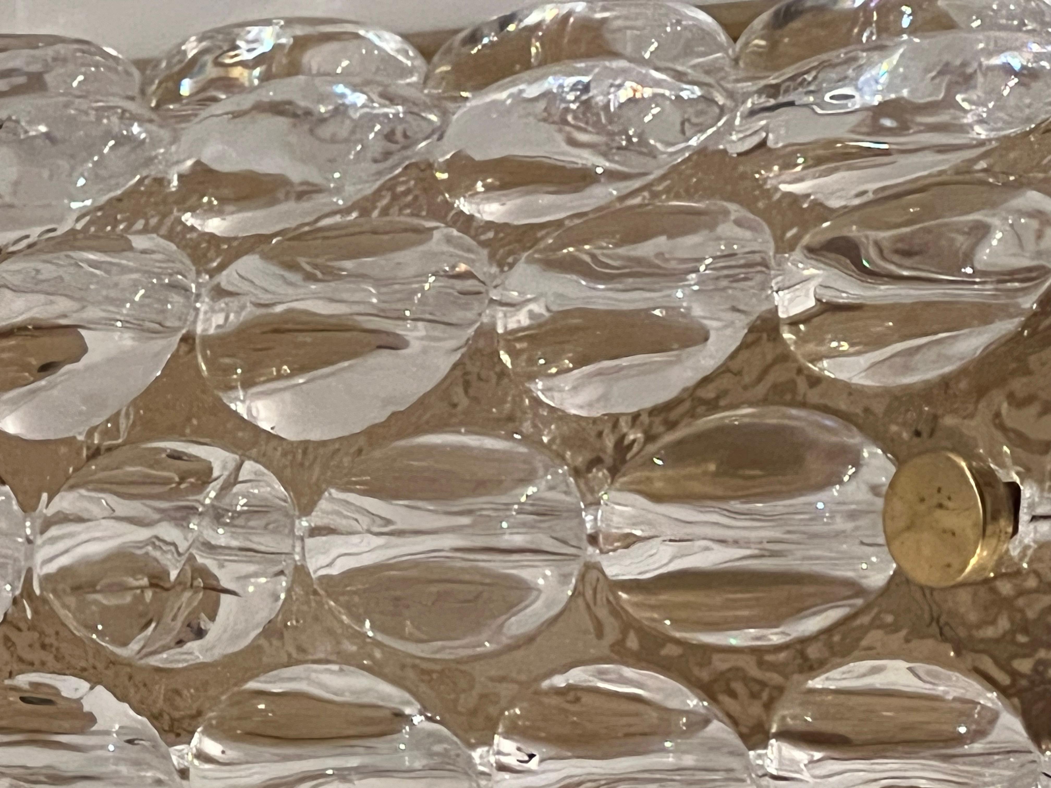 Pair of Carl Fagerland Orrefors Bubble Crystal Wall Lights 1950 For Sale 4