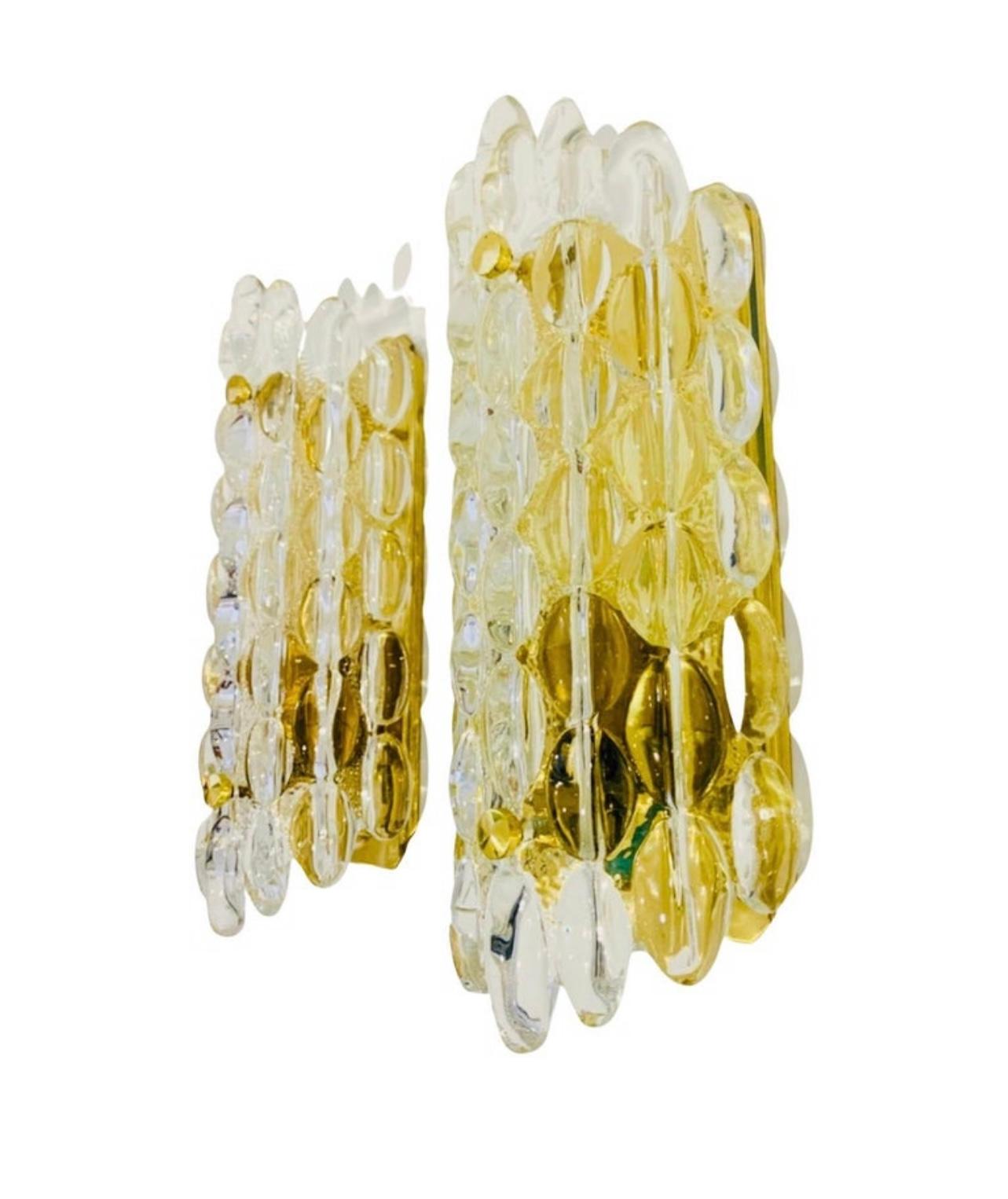 Pair of Carl Fagerland Orrefors Bubble Crystal Wall Lights 1950 For Sale 7