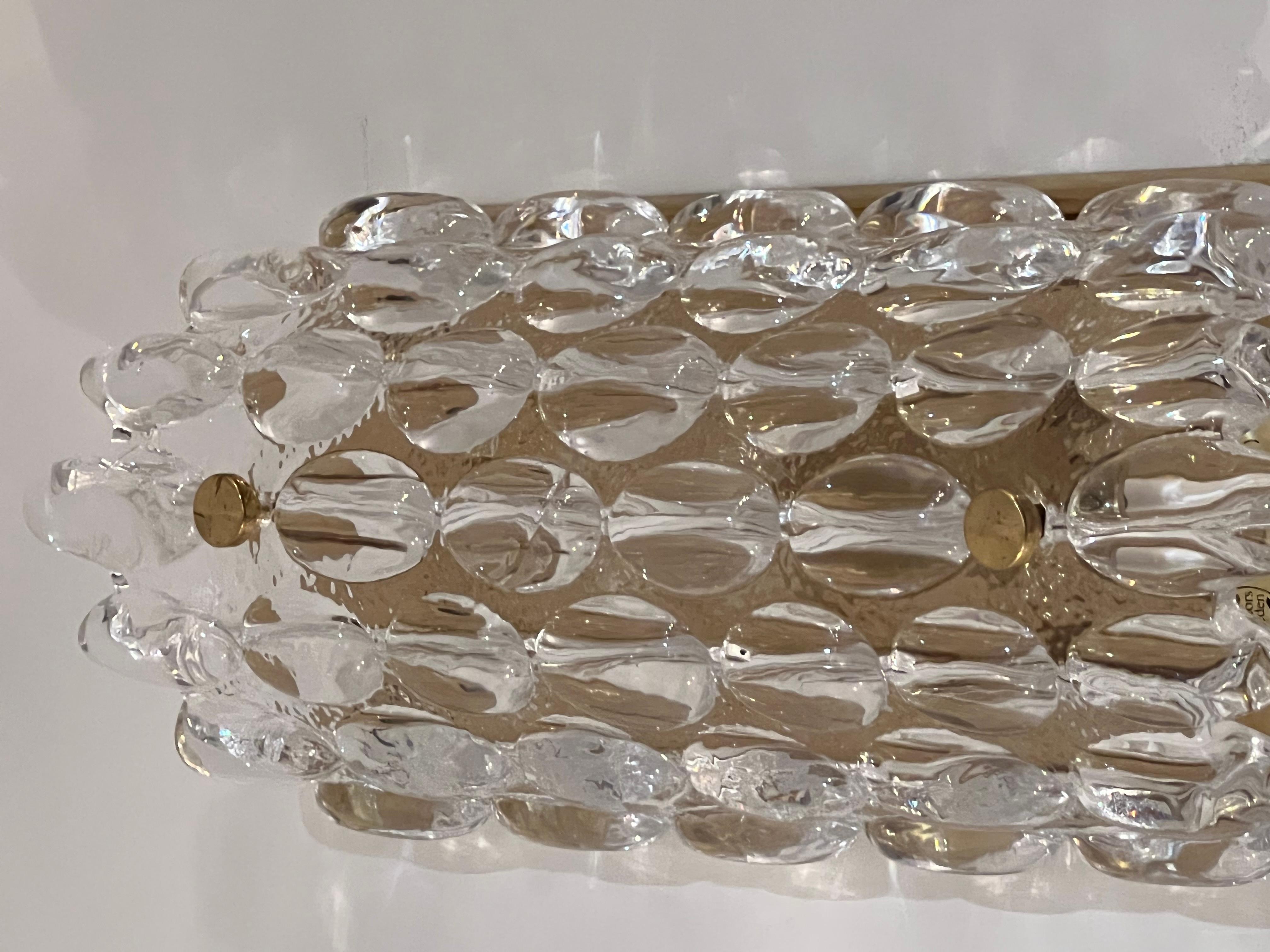 Pair of Carl Fagerland Orrefors Bubble Crystal Wall Lights 1950 For Sale 2