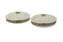 Pair of Carl Fagerlund Brass and Orrefors Glass Wall Sconces