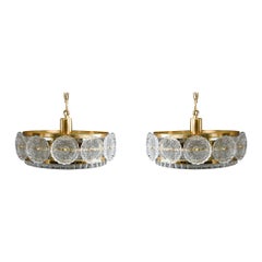 Pair of Carl Fagerlund for Orrefors Chandeliers, circa 1960s
