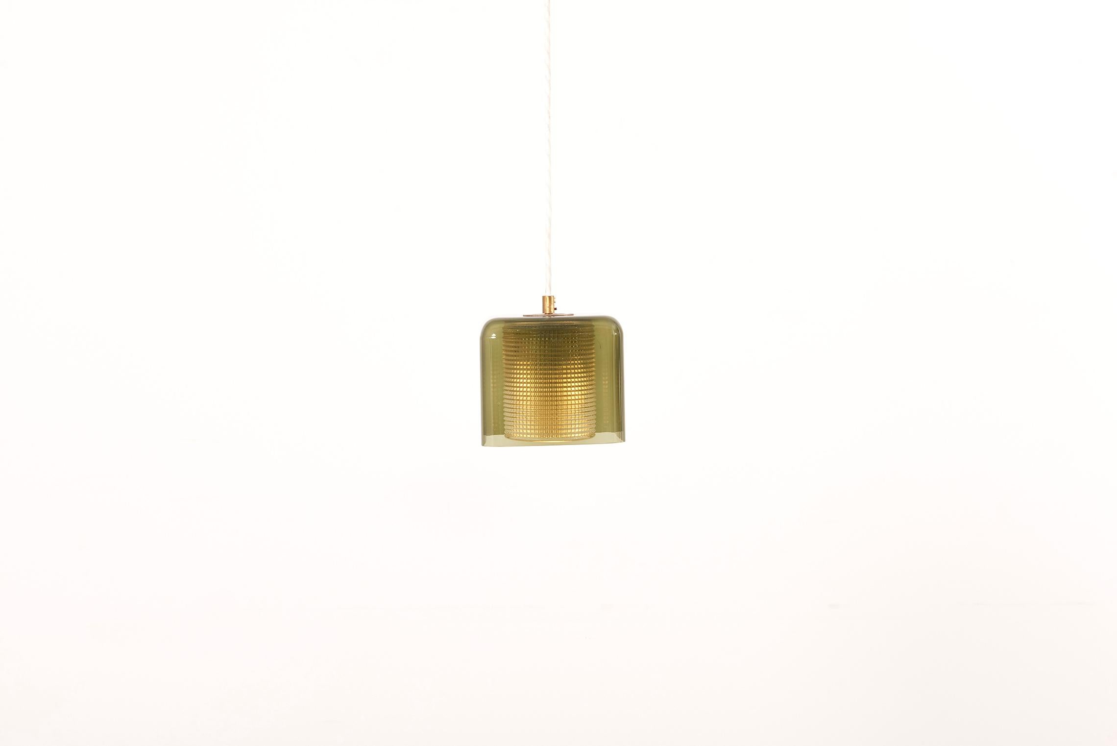 1 of 3 pairs of Carl Fagerlund Pendant Lamps for Orrefors, Sweden, 1960s  For Sale 1
