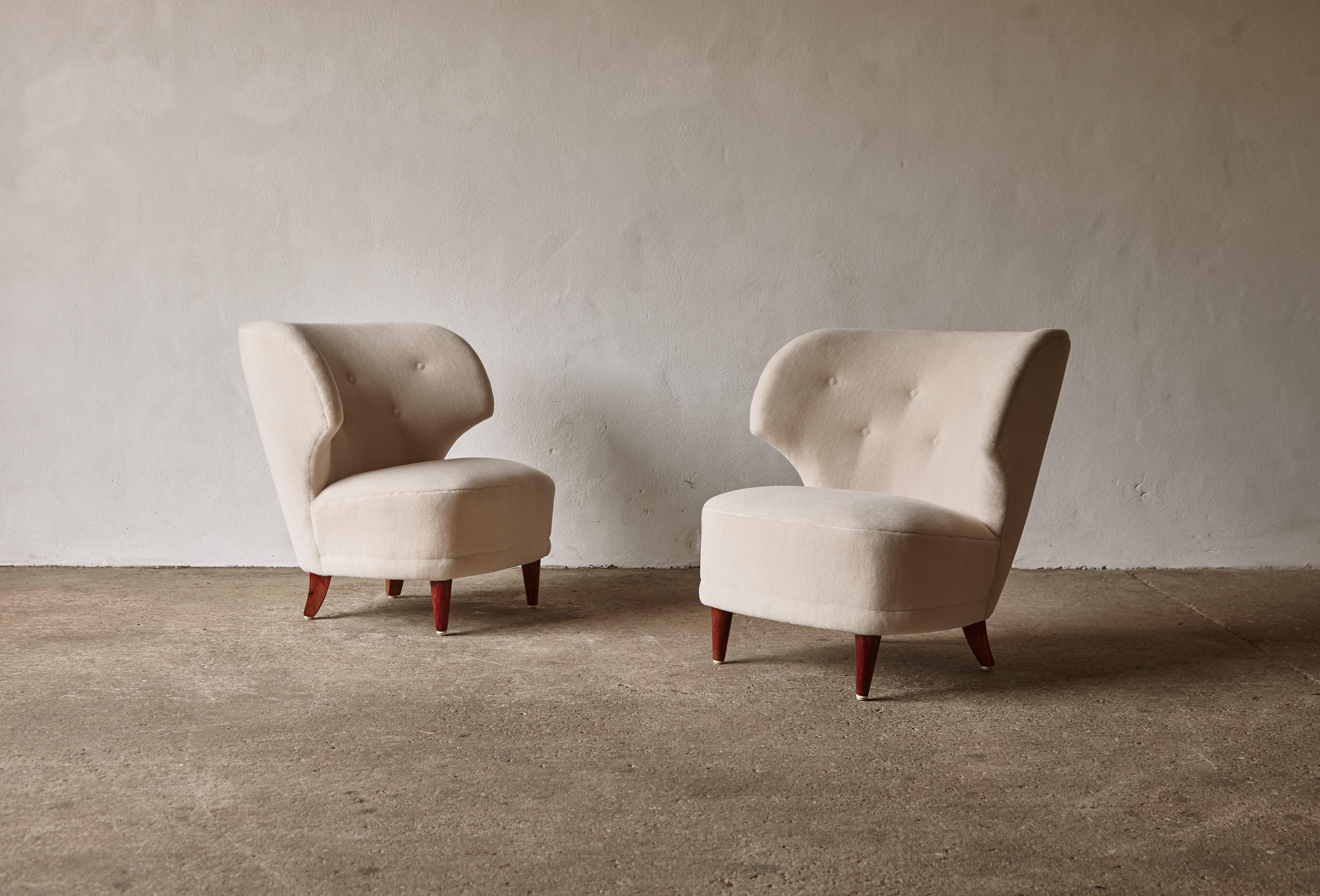 A pair of 1940s Carl-Johan Boman cocktail / easy chairs, Finland. Newly upholstered in a luxurious, high quality, soft, pure Alpaca fabric. Fast shipping worldwide.




UK customers please note: prices shown do not include VAT.

