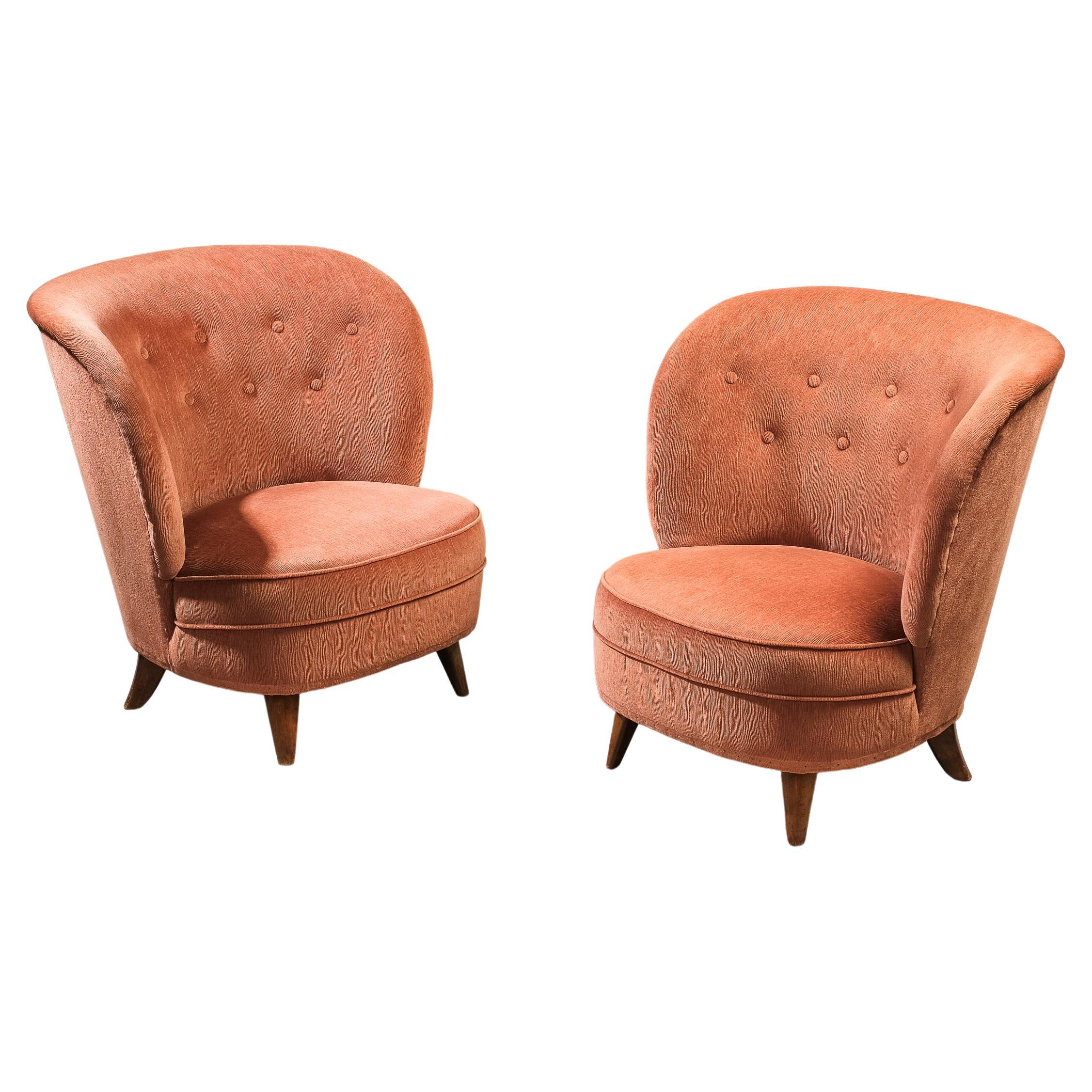 Pair Of Lounge Chairs by Carl-Johan Boman for Boman Oy, Finland, 1940s