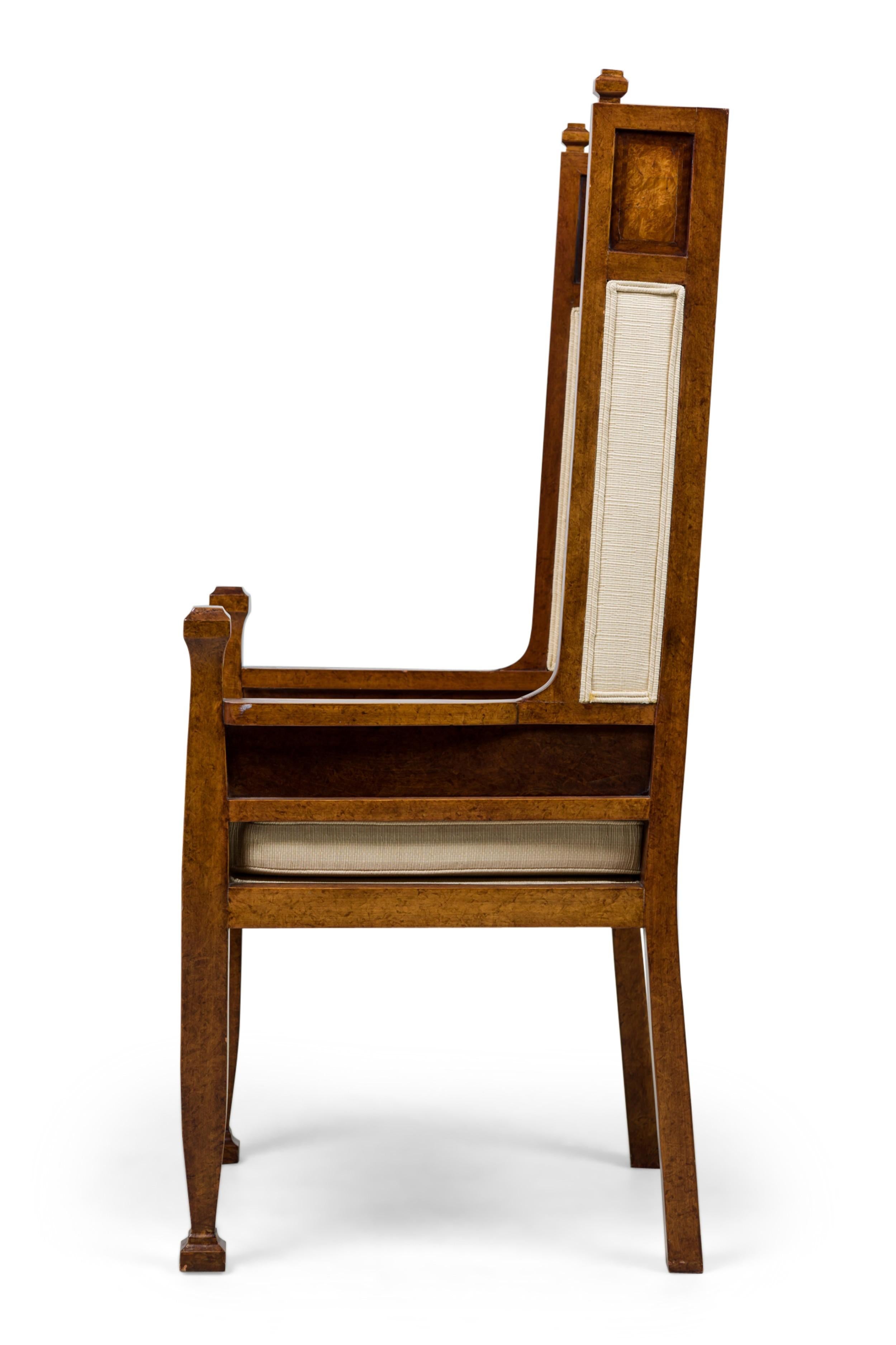 Svedese Coppia di poltrone svedesi con schienale alto intarsiato Carl Malmsten Art Deco in vendita