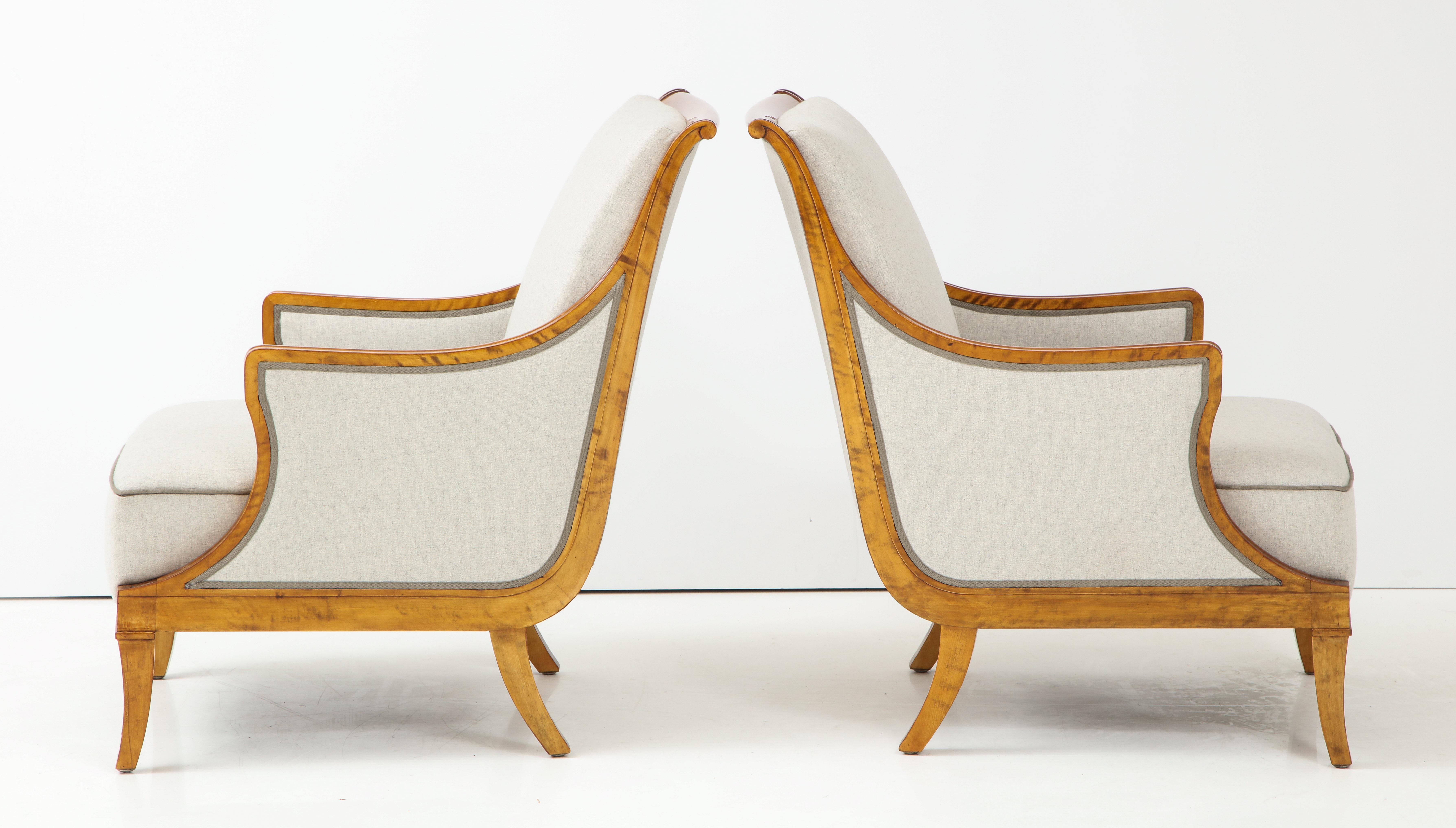 Pair of Carl Malmsten Birchwood Armchairs, circa 1930s For Sale 7