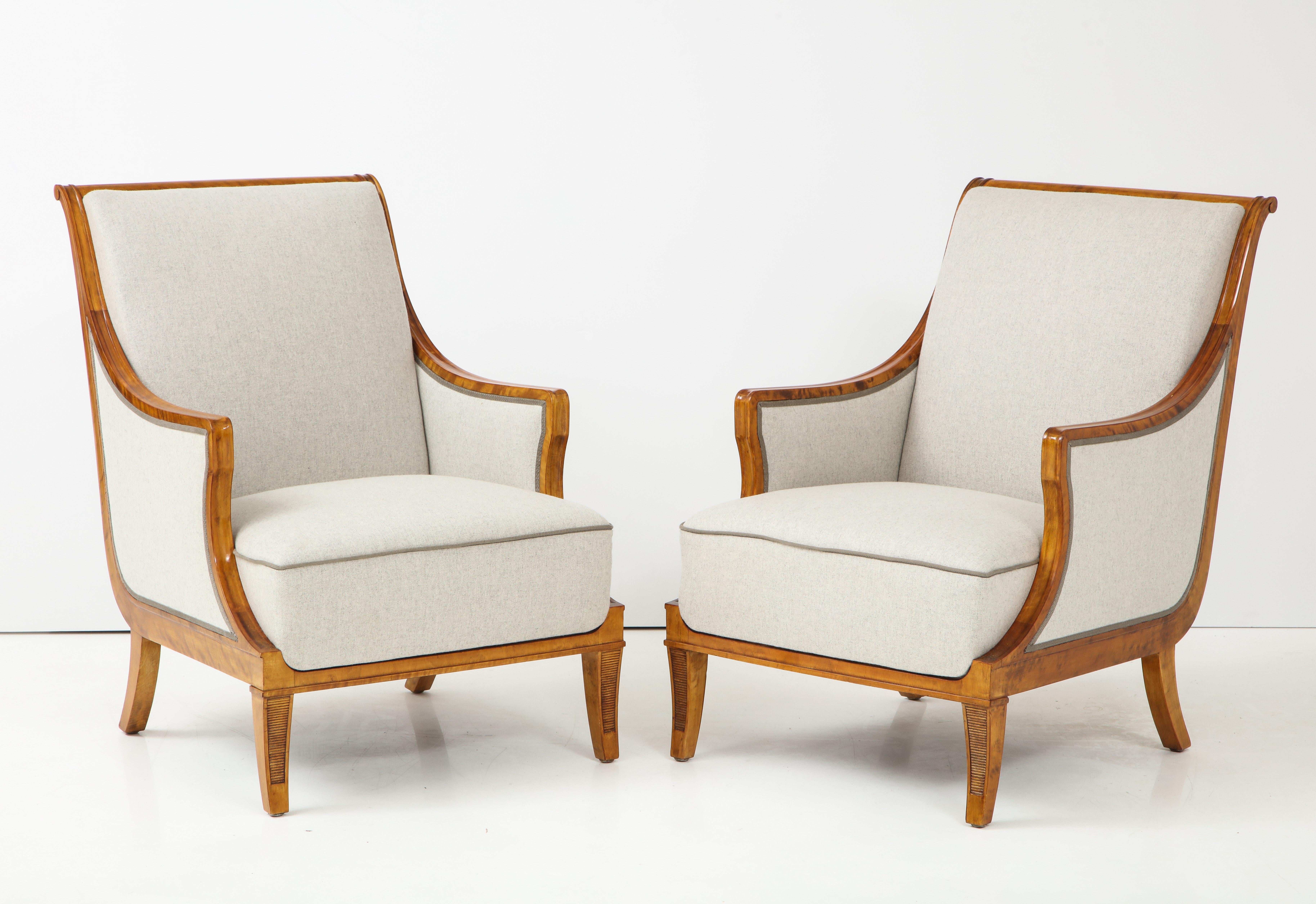 Pair of Carl Malmsten Birchwood Armchairs, circa 1930s For Sale 8