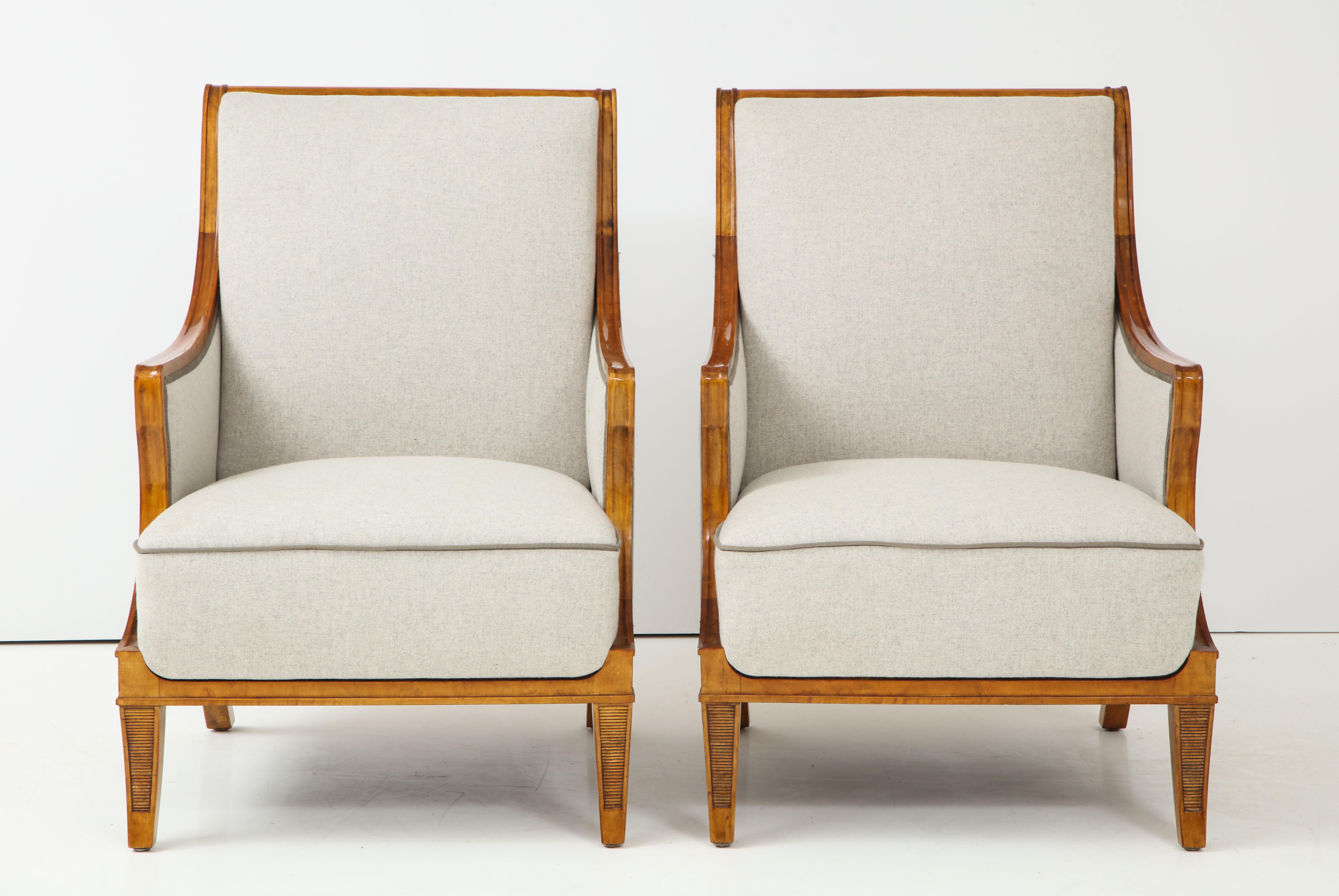Pair of Carl Malmsten Birchwood Armchairs, circa 1930s For Sale 10