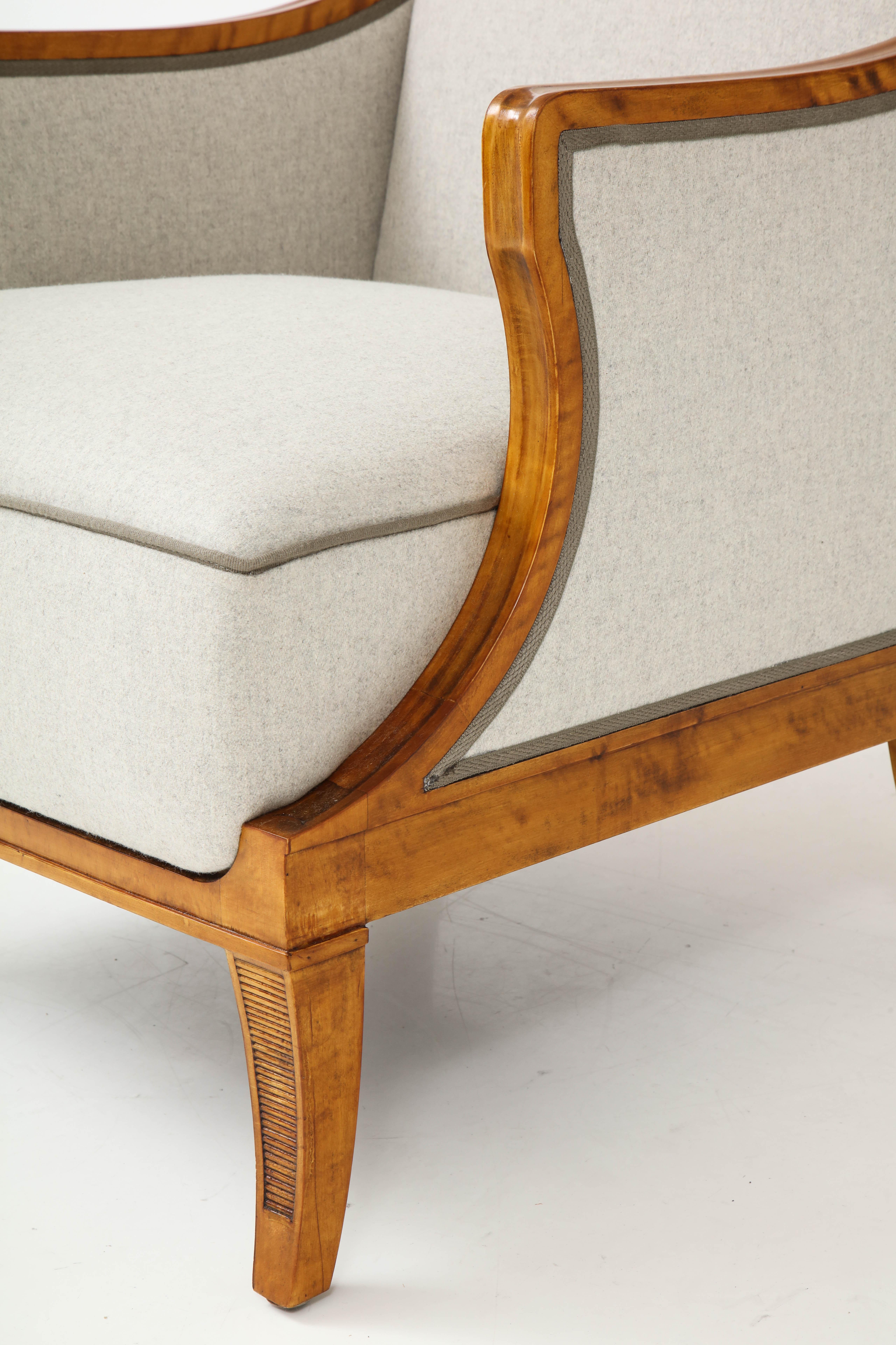 Scandinavian Modern Pair of Carl Malmsten Birchwood Armchairs, circa 1930s For Sale