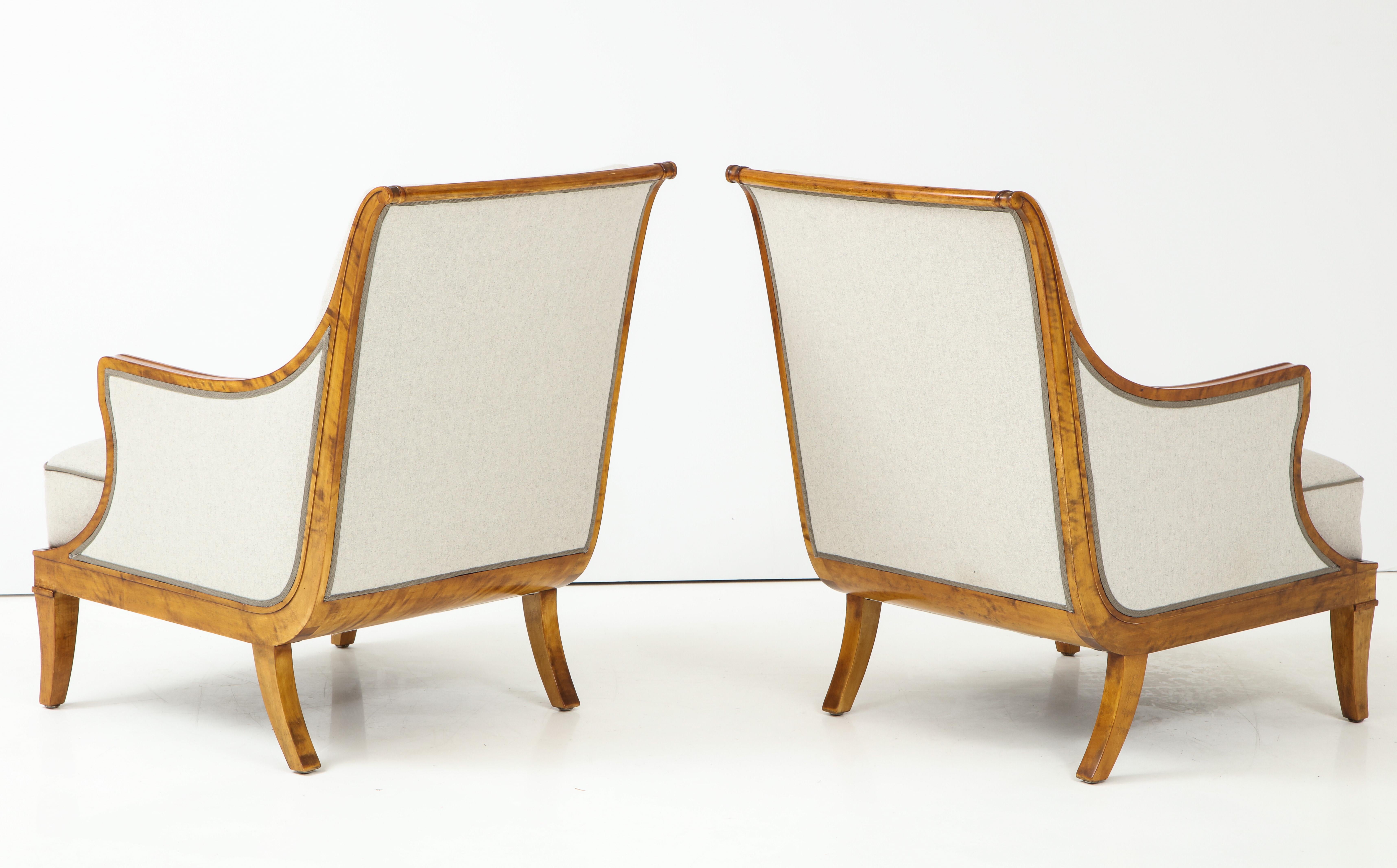 Pair of Carl Malmsten Birchwood Armchairs, circa 1930s For Sale 2
