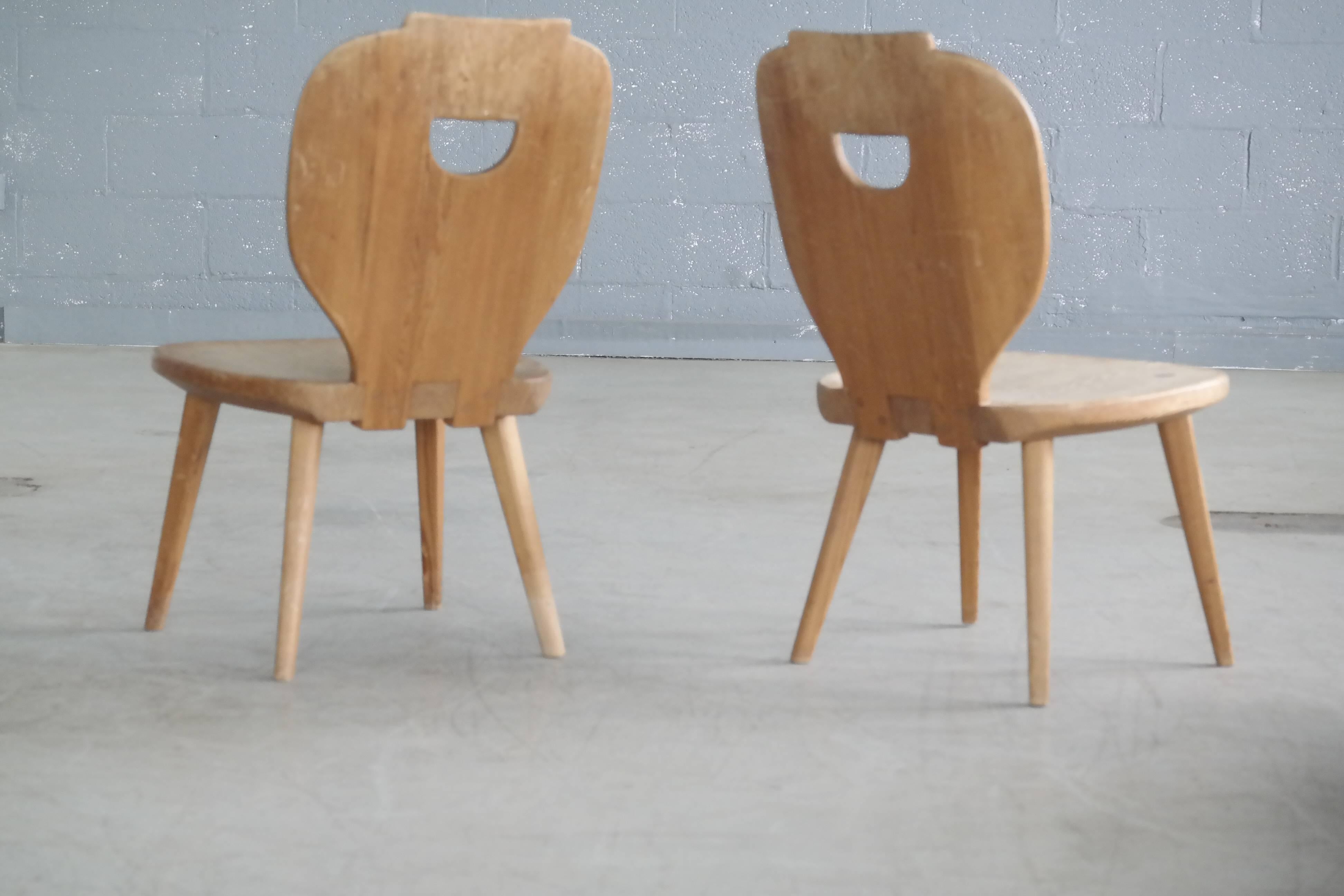 Pair of Carl Malmsten Country Style Side Chairs in Pine, Sweden, 1940s 2