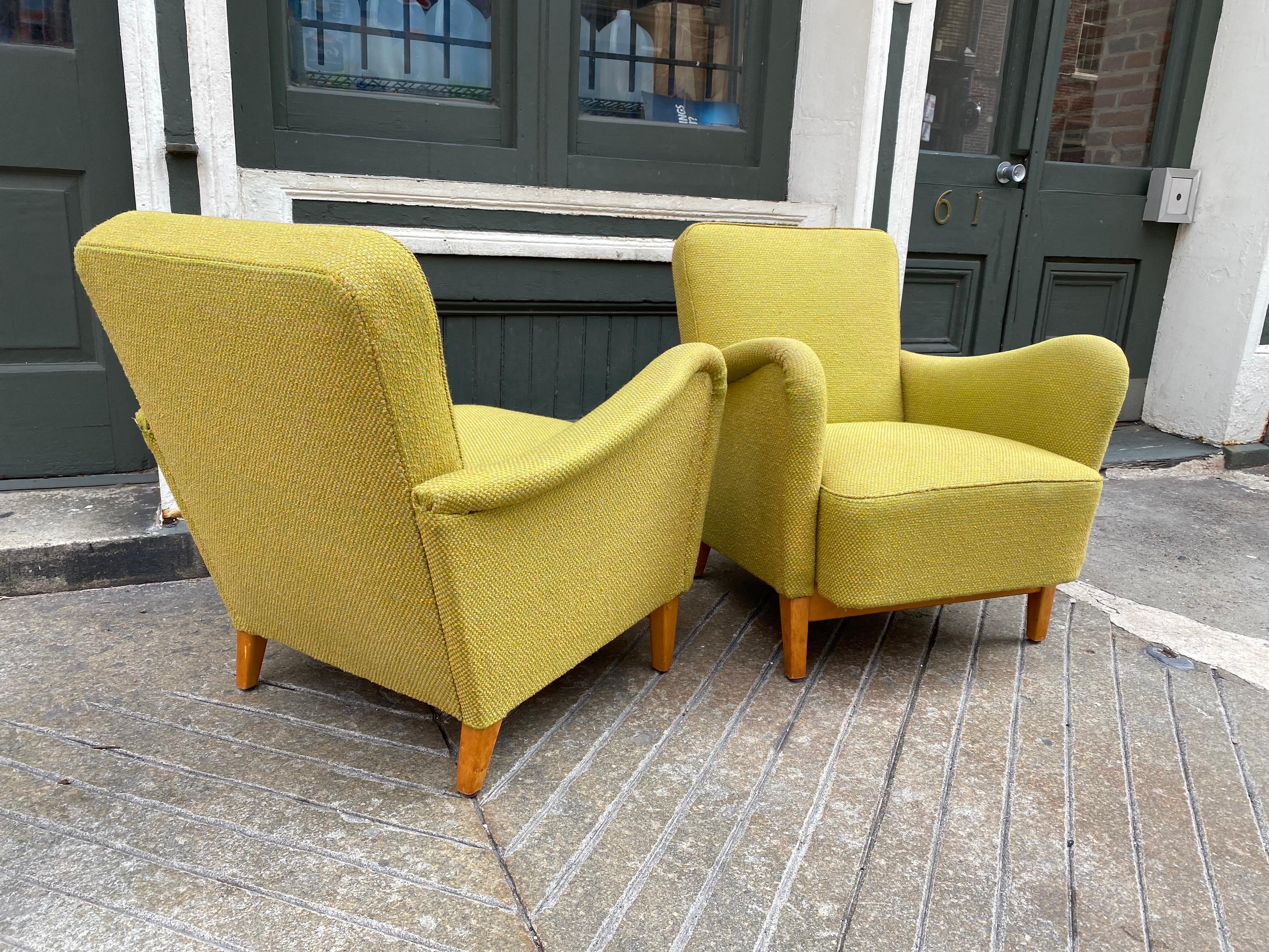 Swedish Pair of Carl Malmsten for DUX Lounge Chairs
