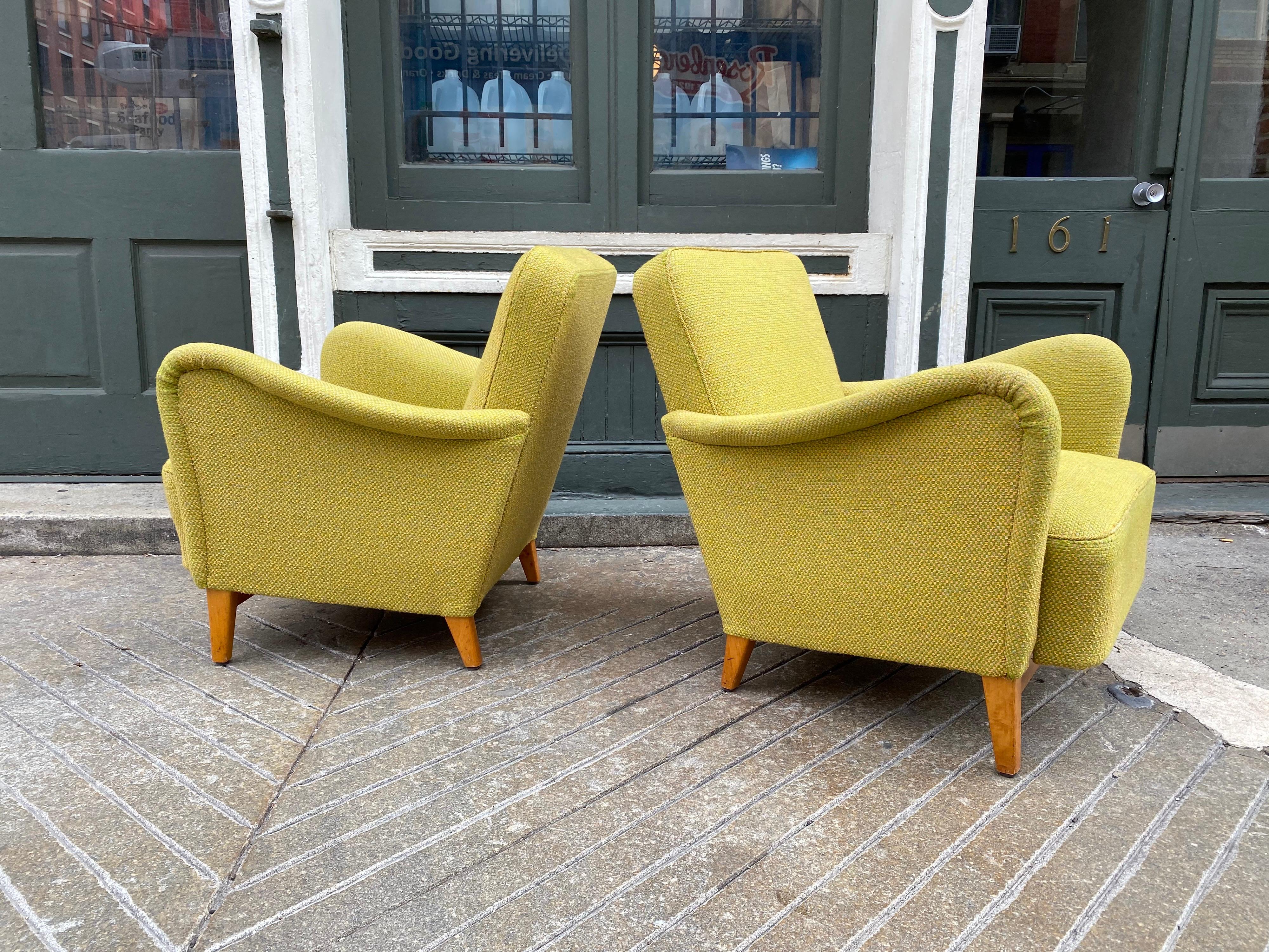 Mid-20th Century Pair of Carl Malmsten for DUX Lounge Chairs