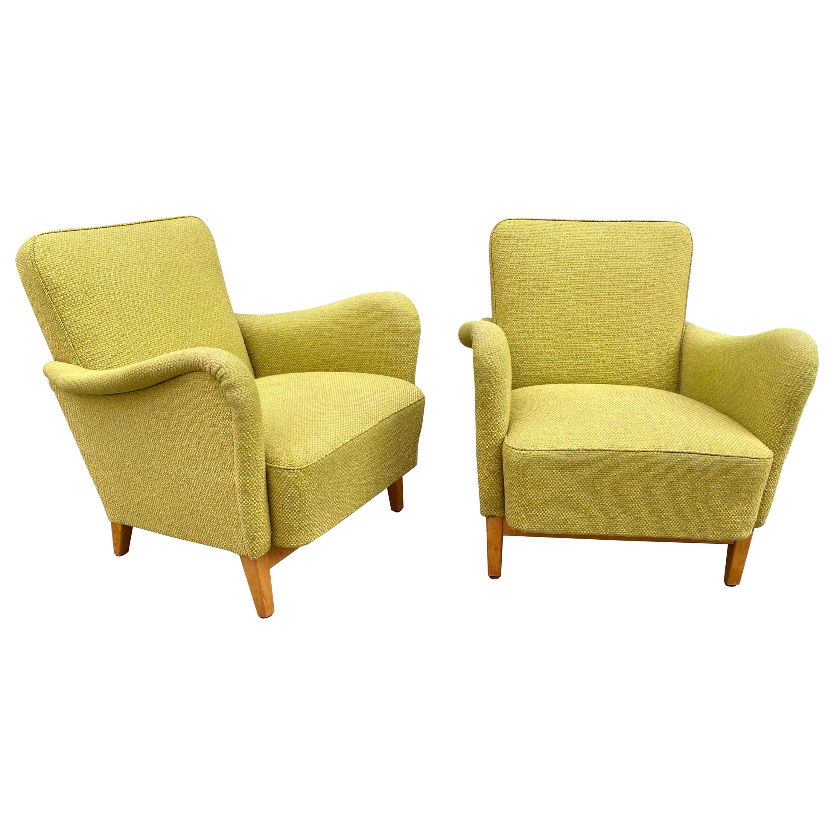 Pair of Carl Malmsten for DUX Lounge Chairs
