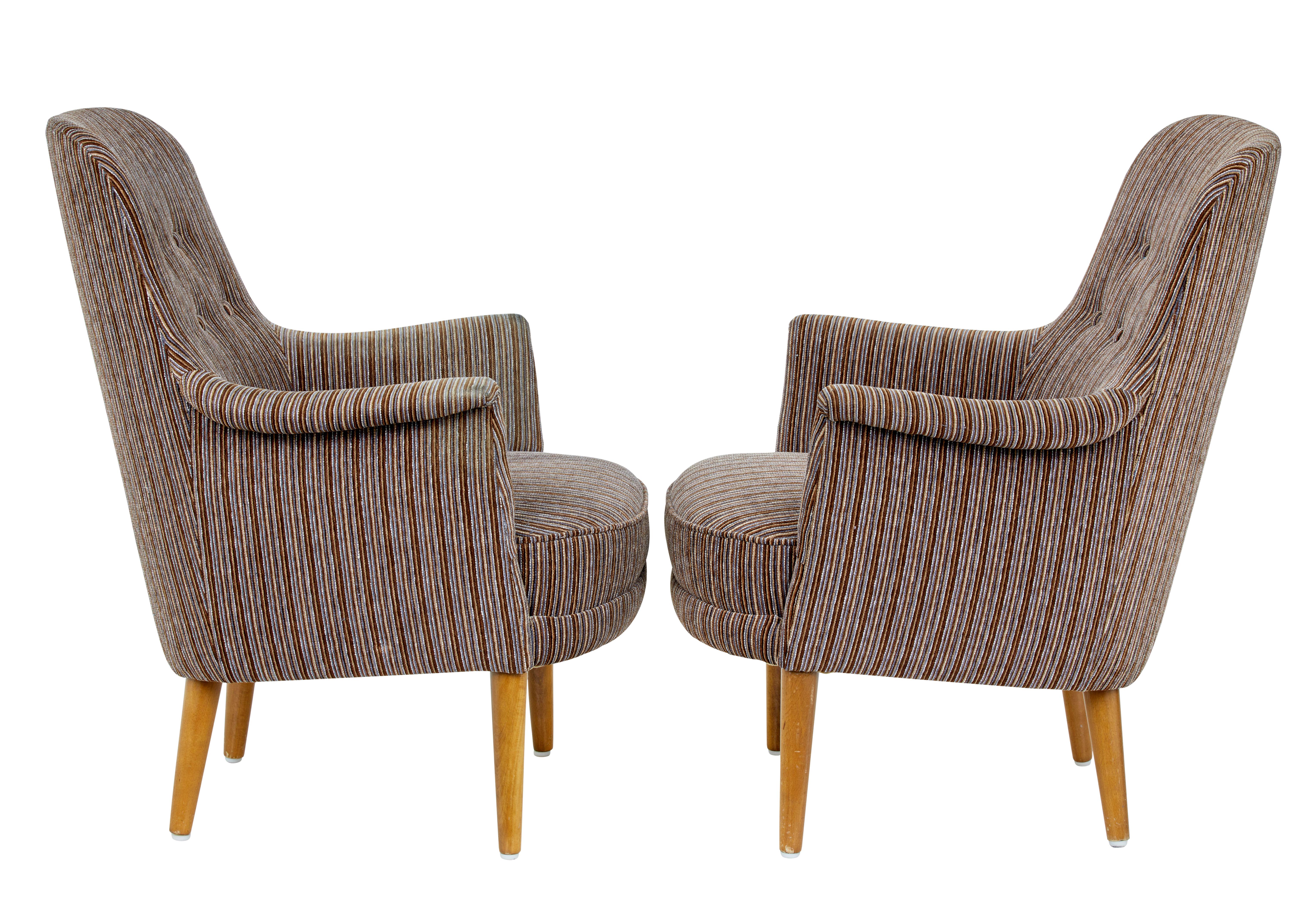 Swedish Pair of Carl Malmsten Husmor Armchairs O.H Sjogren