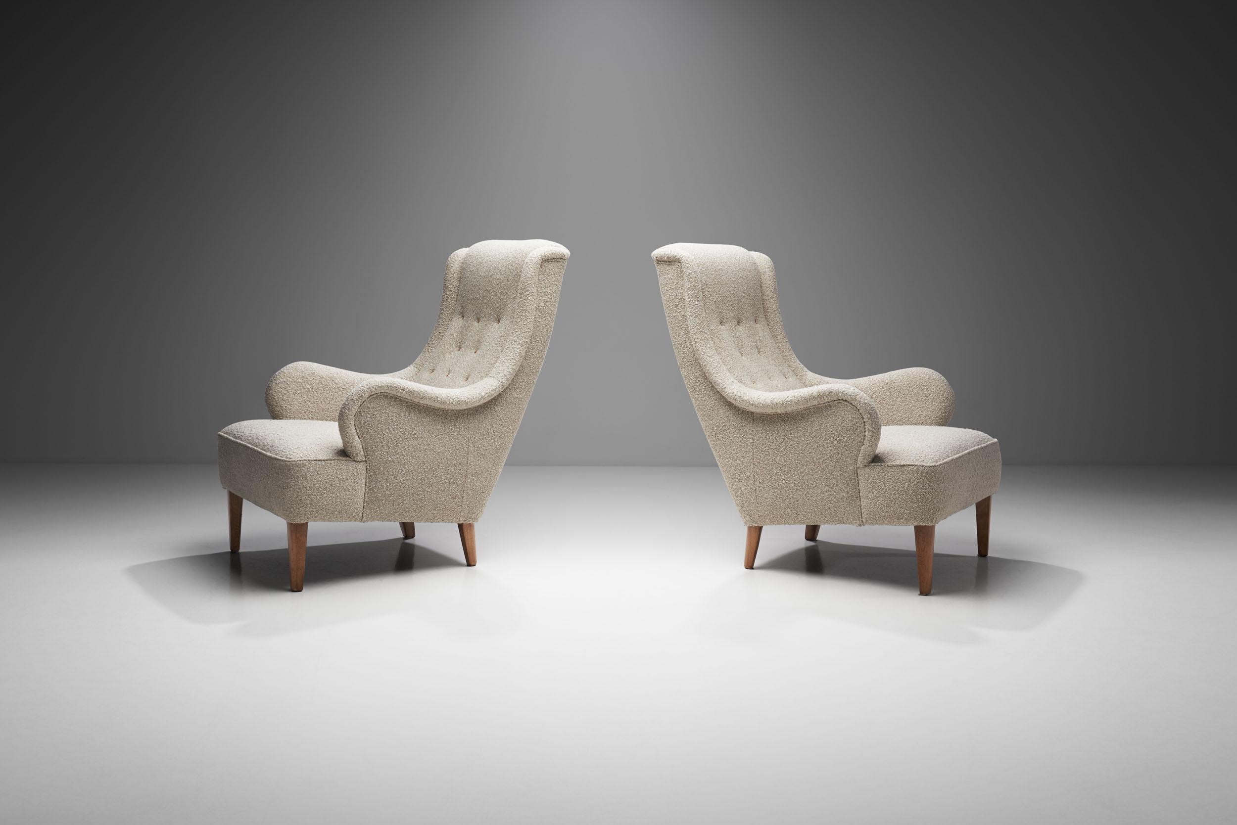 Svedese Pair of Carl Malmsten “Oskar” Armchairs for O.H. Sjögren, Sweden 1930s in vendita
