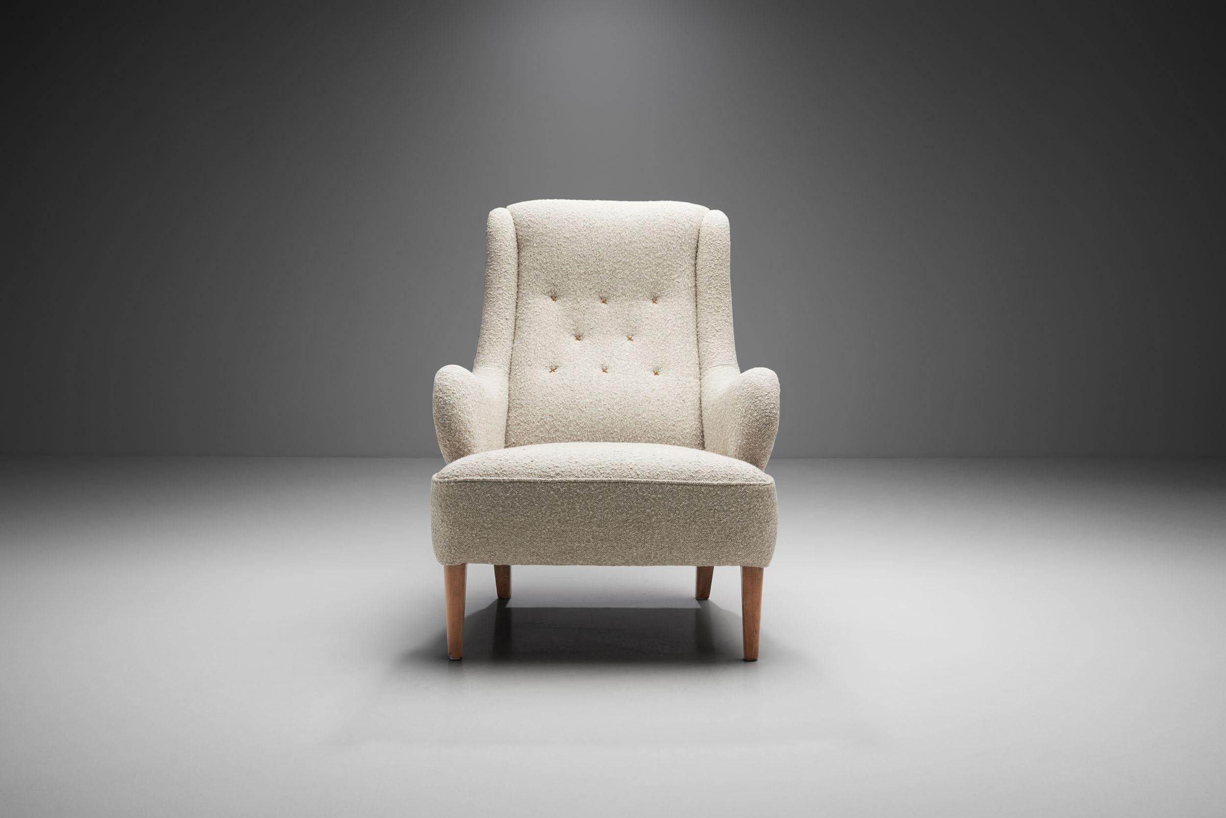 Metà XX secolo Pair of Carl Malmsten “Oskar” Armchairs for O.H. Sjögren, Sweden 1930s in vendita