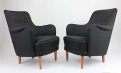 Pair of Carl Malmsten Samsas Chairs Newly Upholstered