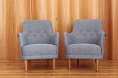Pair of Carl Malmsten 'Samsas' Lounge Chairs OH Sjogren Sweden, 1960