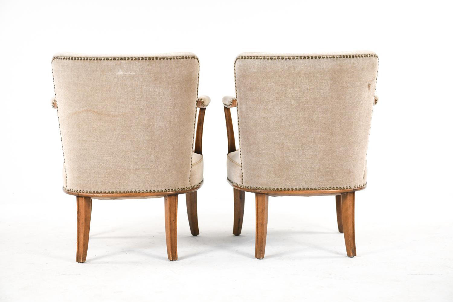 Pair of Carl Malmsten-Style Swedish Mid-Century Mohair Lounge Chairs 7