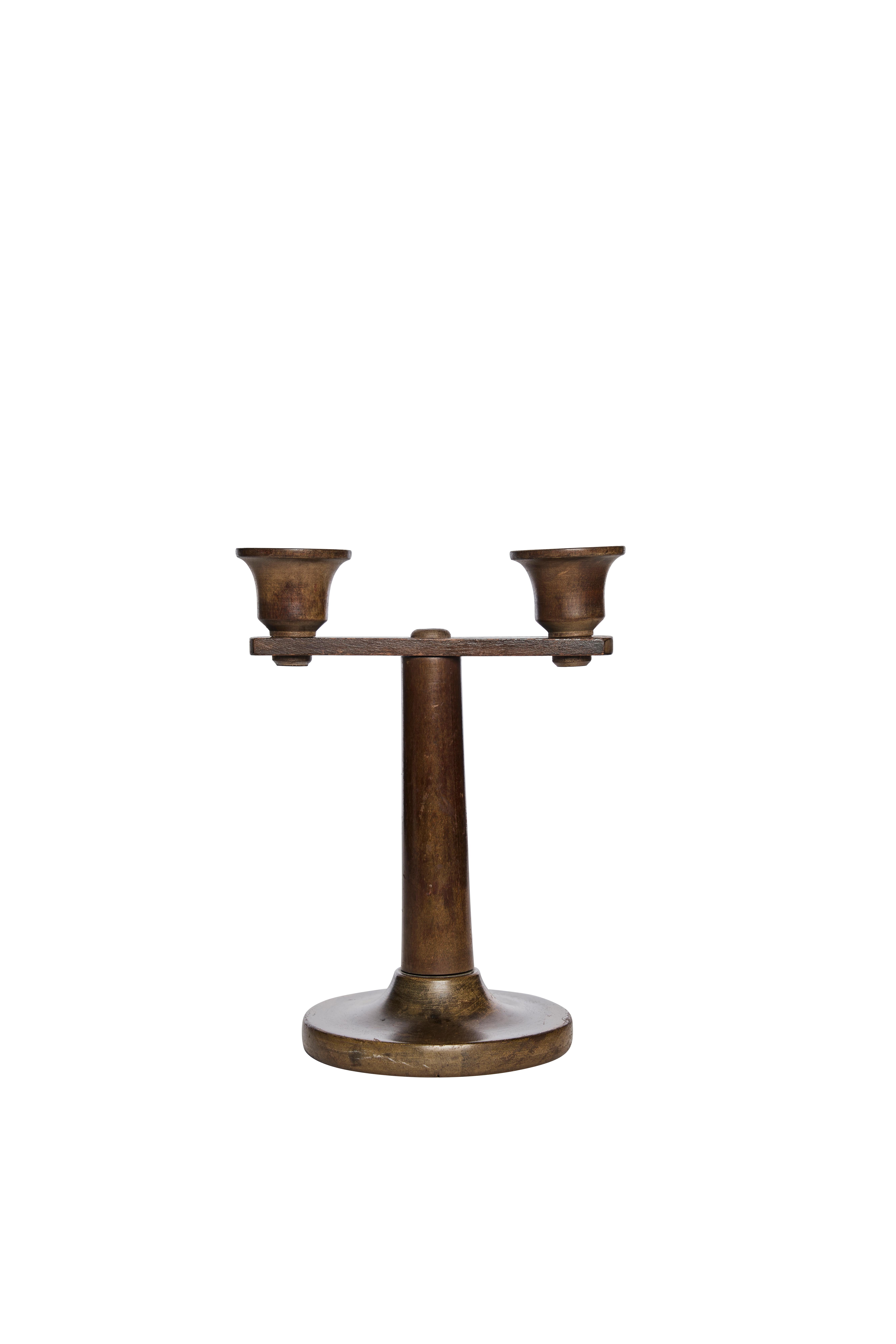 Svedese Coppia di portacandele in betulla tornita di Carl Malmsten per Liljeholmens, Svezia, anni '20 in vendita