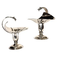 Pair of Carl Poul Petersen Sterling Silver Compotes